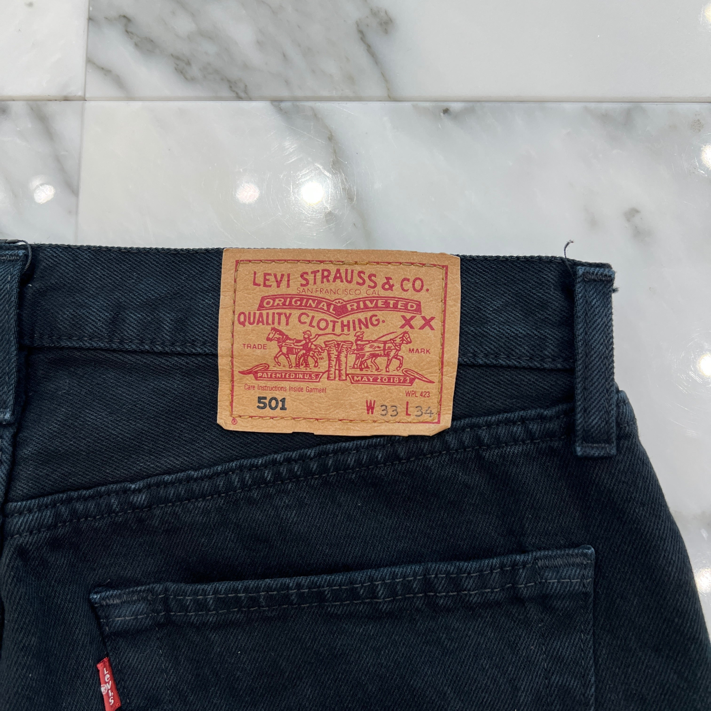 Y.A.R.N × mementos Levi's 501 Body Knit Scull Denim Pants Size W33×L34 ヤーン×メメントス リーバイス 501 ボディ ニットスカル デニムパンツ サイズW33×L34