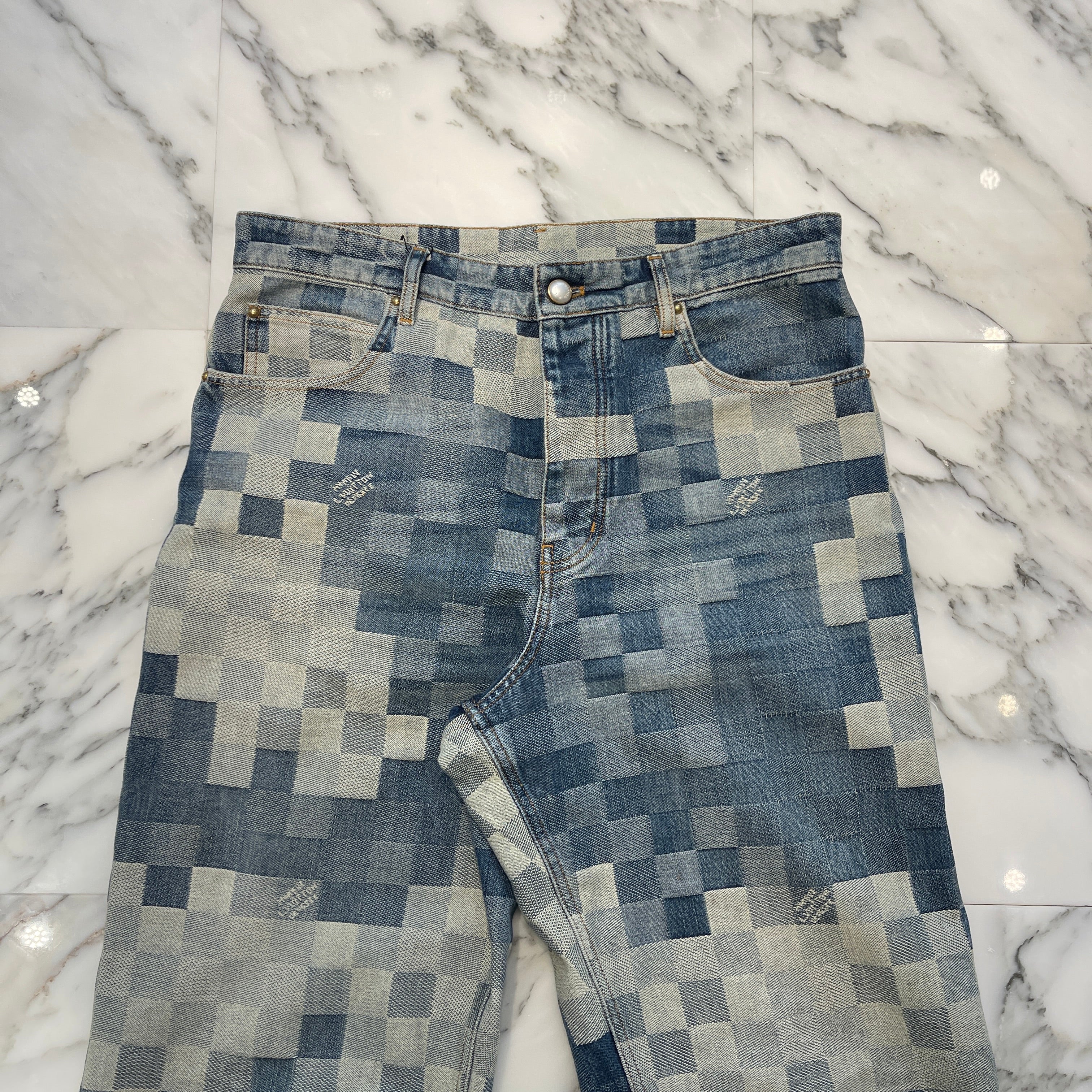 LOUIS VUITTON 2024SS Damier Skate Denim Pants 1AFIA7 Size 32 ルイヴィトン ダミエスケートデニムパンツ サイズ32