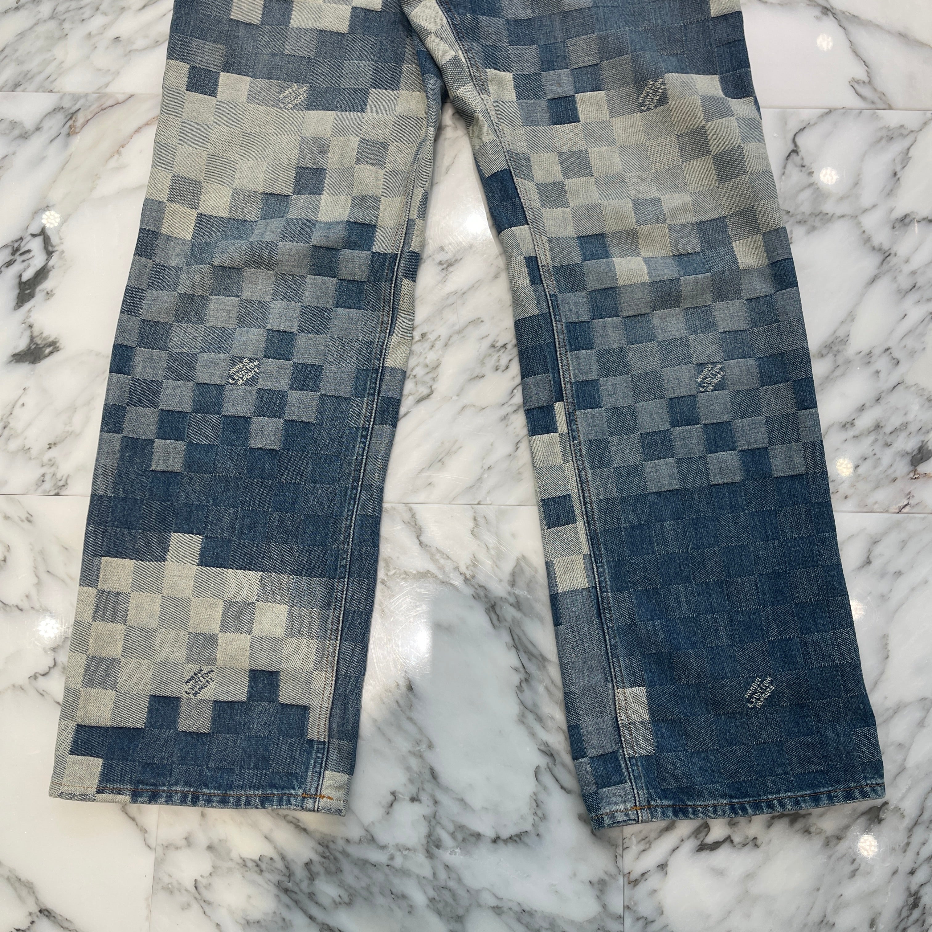 LOUIS VUITTON 2024SS Damier Skate Denim Pants 1AFIA7 Size 32 ルイヴィトン ダミエスケートデニムパンツ サイズ32