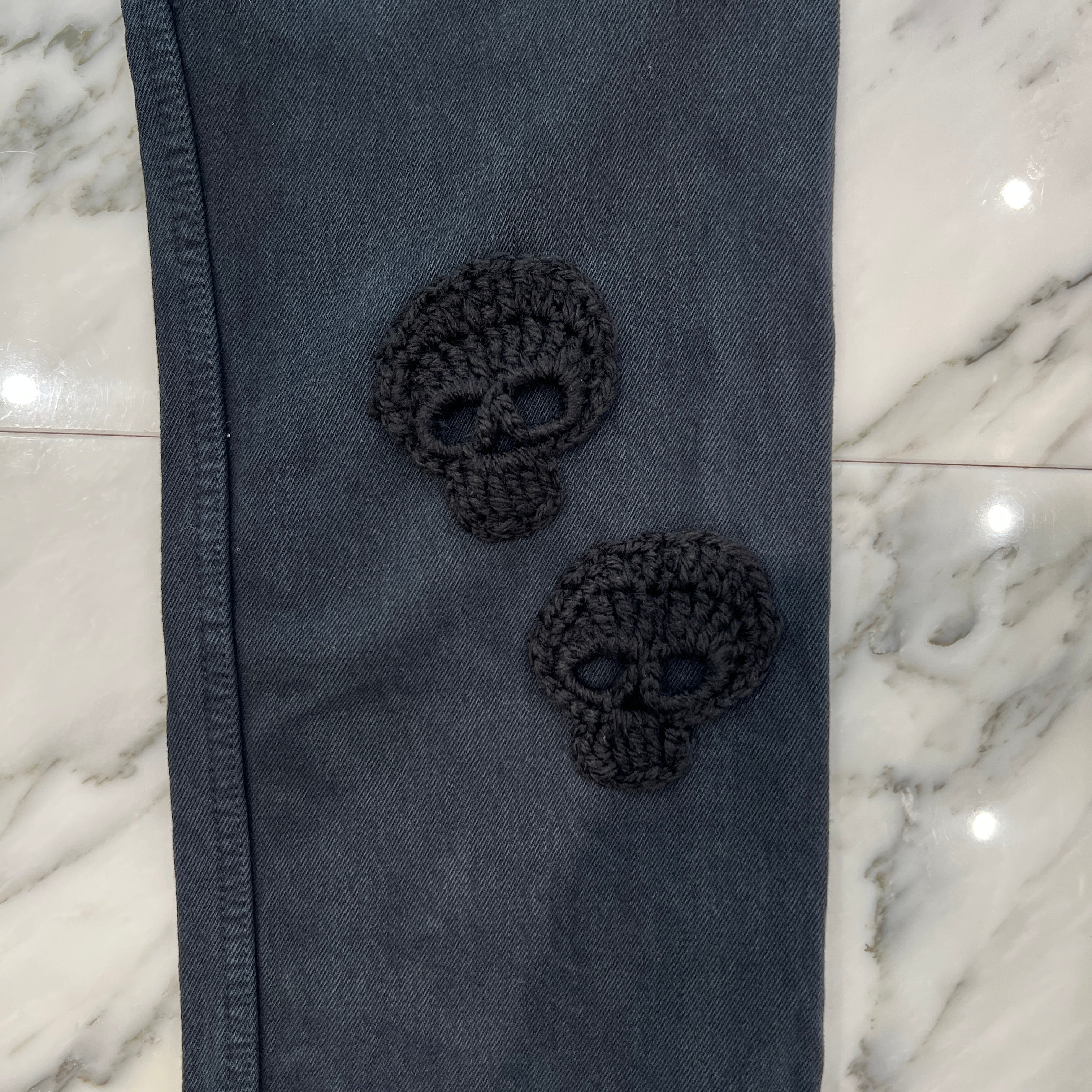 Y.A.R.N × mementos Levi's 501 Body Knit Scull Denim Pants Size W33×L34 ヤーン×メメントス リーバイス 501 ボディ ニットスカル デニムパンツ サイズW33×L34