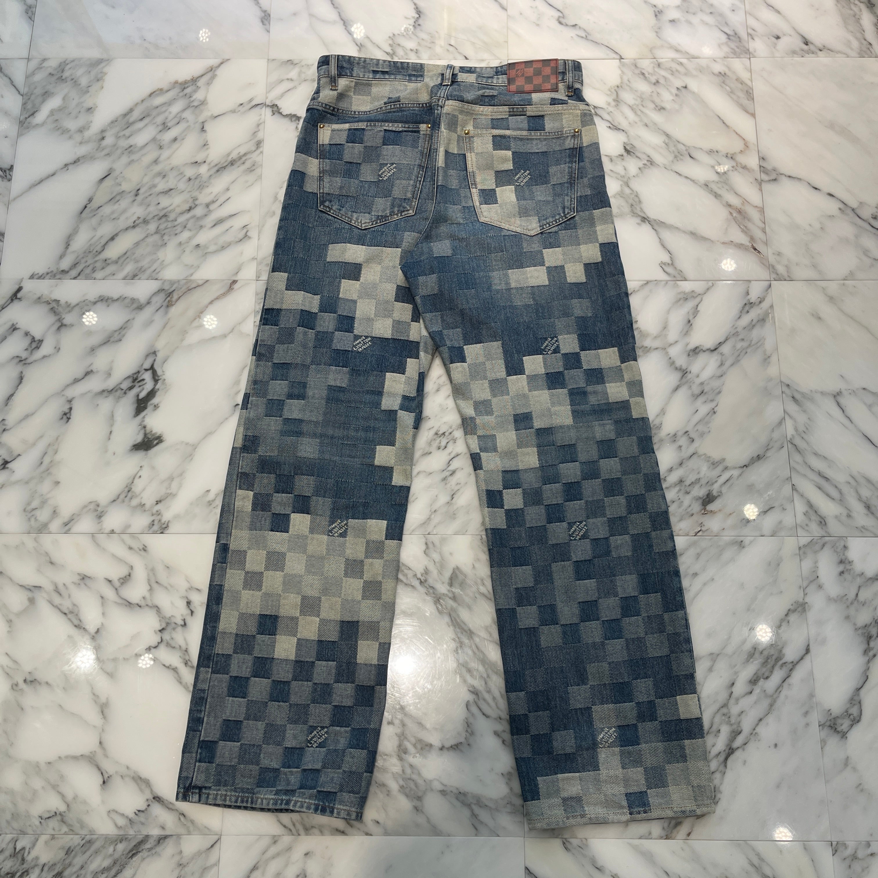 LOUIS VUITTON 2024SS Damier Skate Denim Pants 1AFIA7 Size 32 ルイヴィトン ダミエスケートデニムパンツ サイズ32