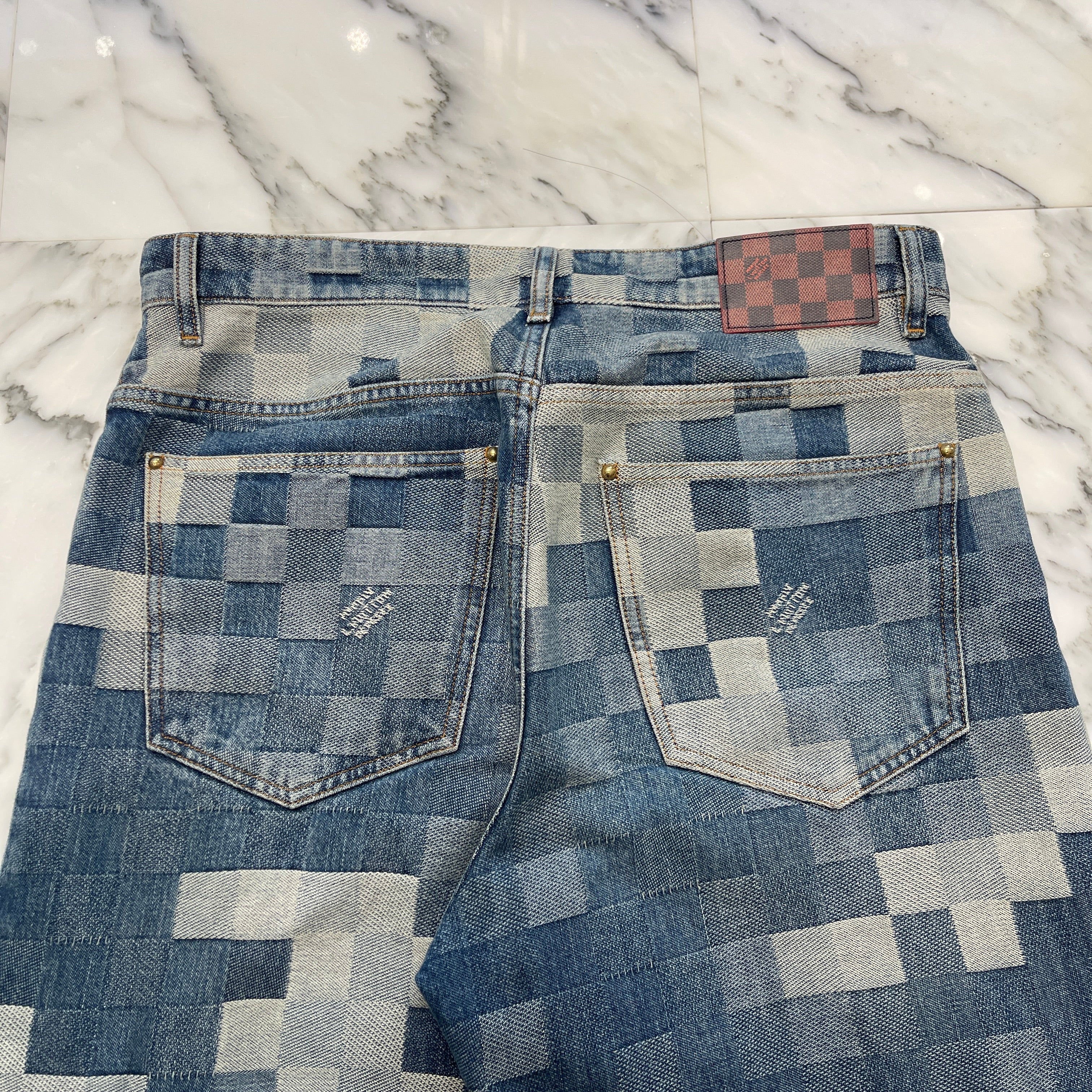 LOUIS VUITTON 2024SS Damier Skate Denim Pants 1AFIA7 Size 32 ルイヴィトン ダミエスケートデニムパンツ サイズ32