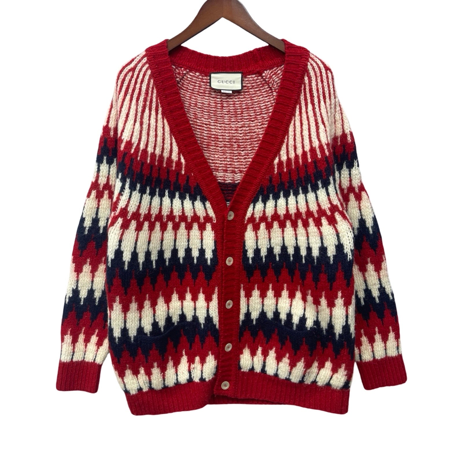 GUCCI 2021AW OVERSIZED WOOL CARDIGAN 633825 SizeM