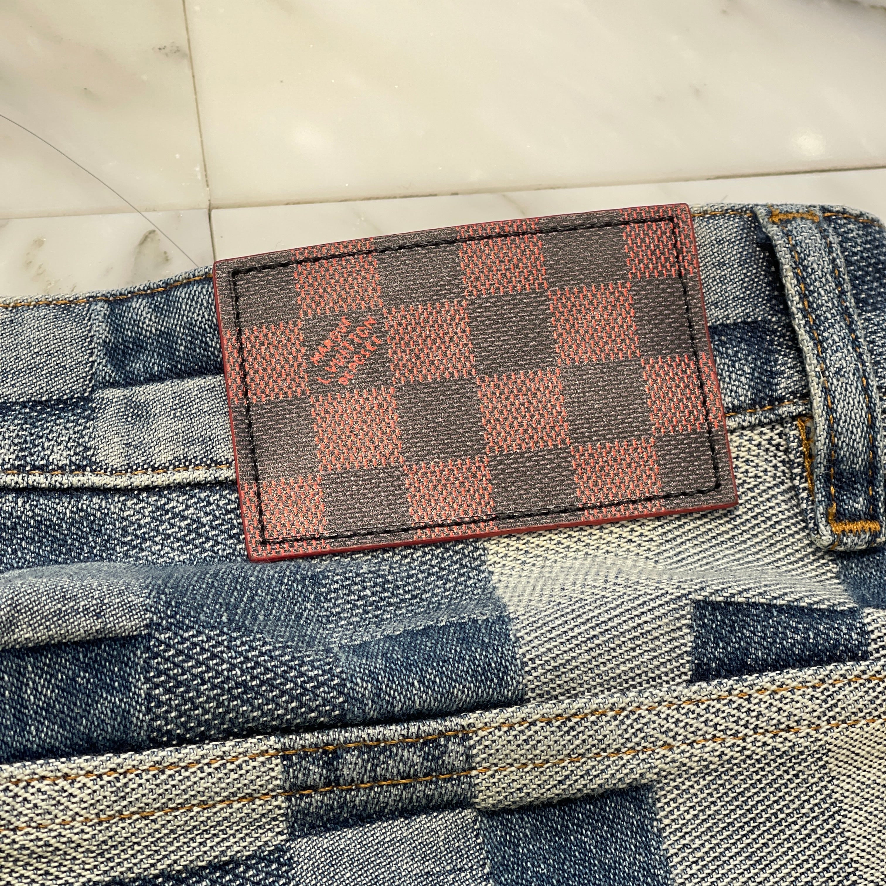 LOUIS VUITTON 2024SS Damier Skate Denim Pants 1AFIA7 Size 32 ルイヴィトン ダミエスケートデニムパンツ サイズ32