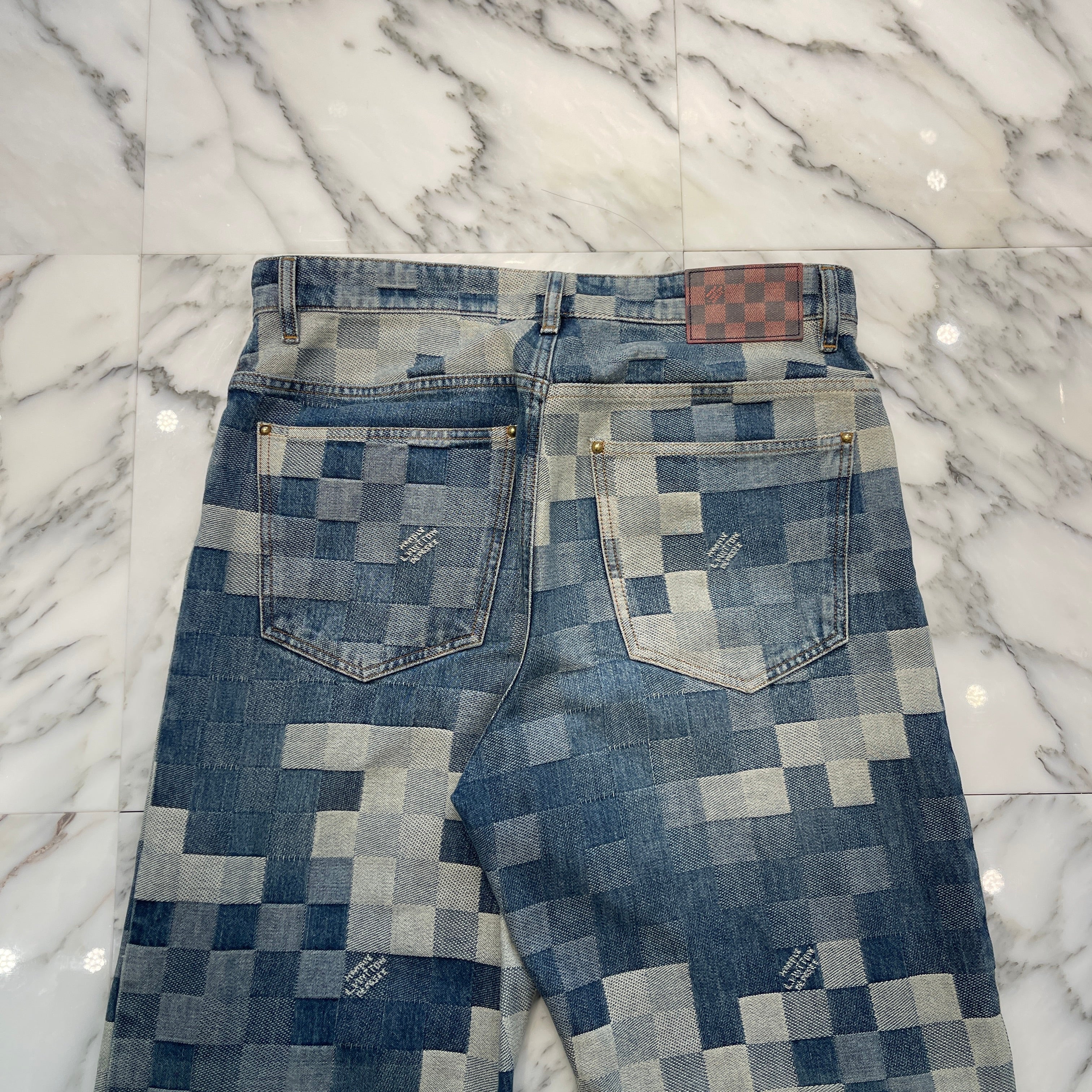 LOUIS VUITTON 2024SS ダミエデニムパンツ 28 LOUIS VUITTON 2024SS Damier Skate Denim Pants 1AFIA7 Size 32 ルイ