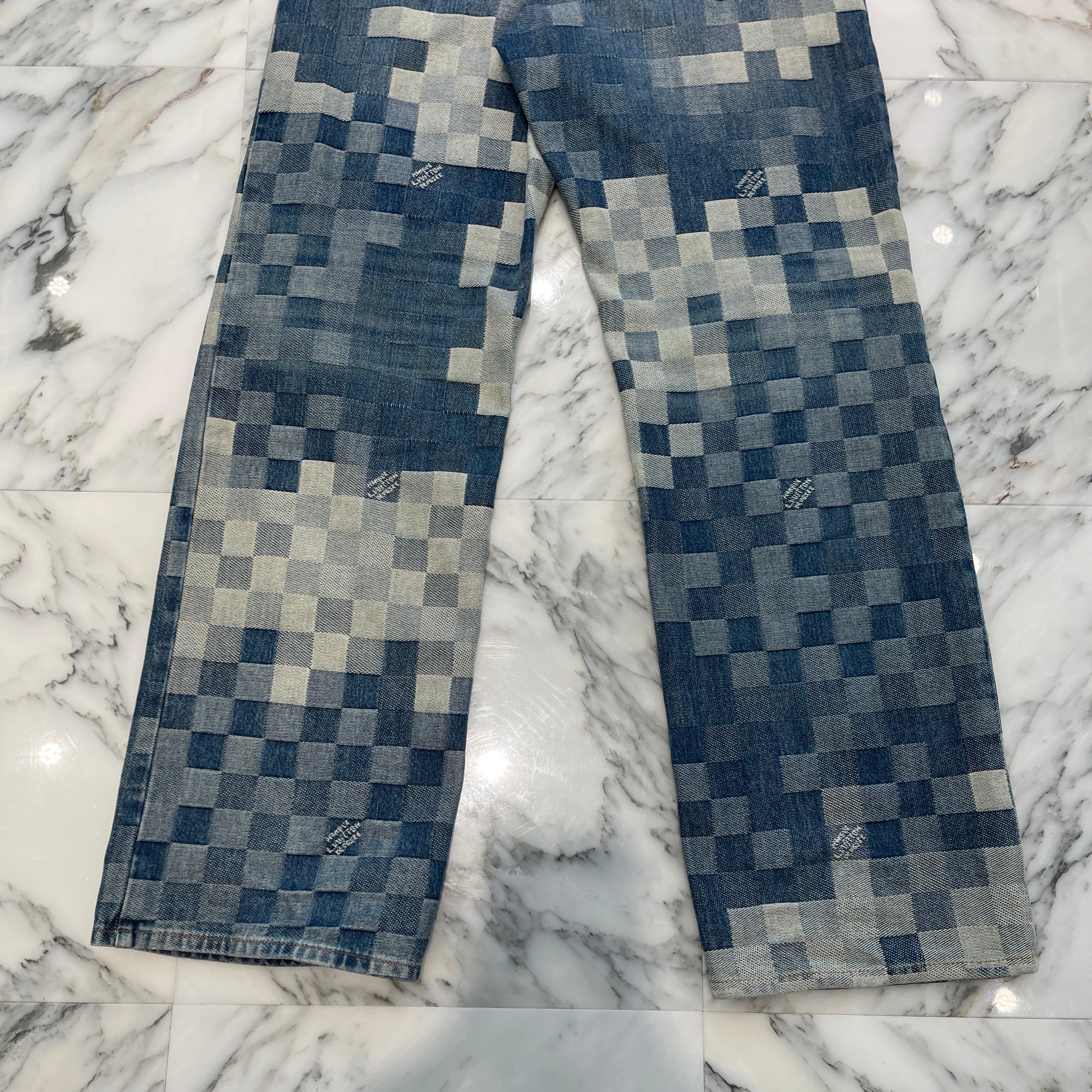 LOUIS VUITTON 2024SS Damier Skate Denim Pants 1AFIA7 Size 32 ルイヴィトン ダミエスケートデニムパンツ サイズ32