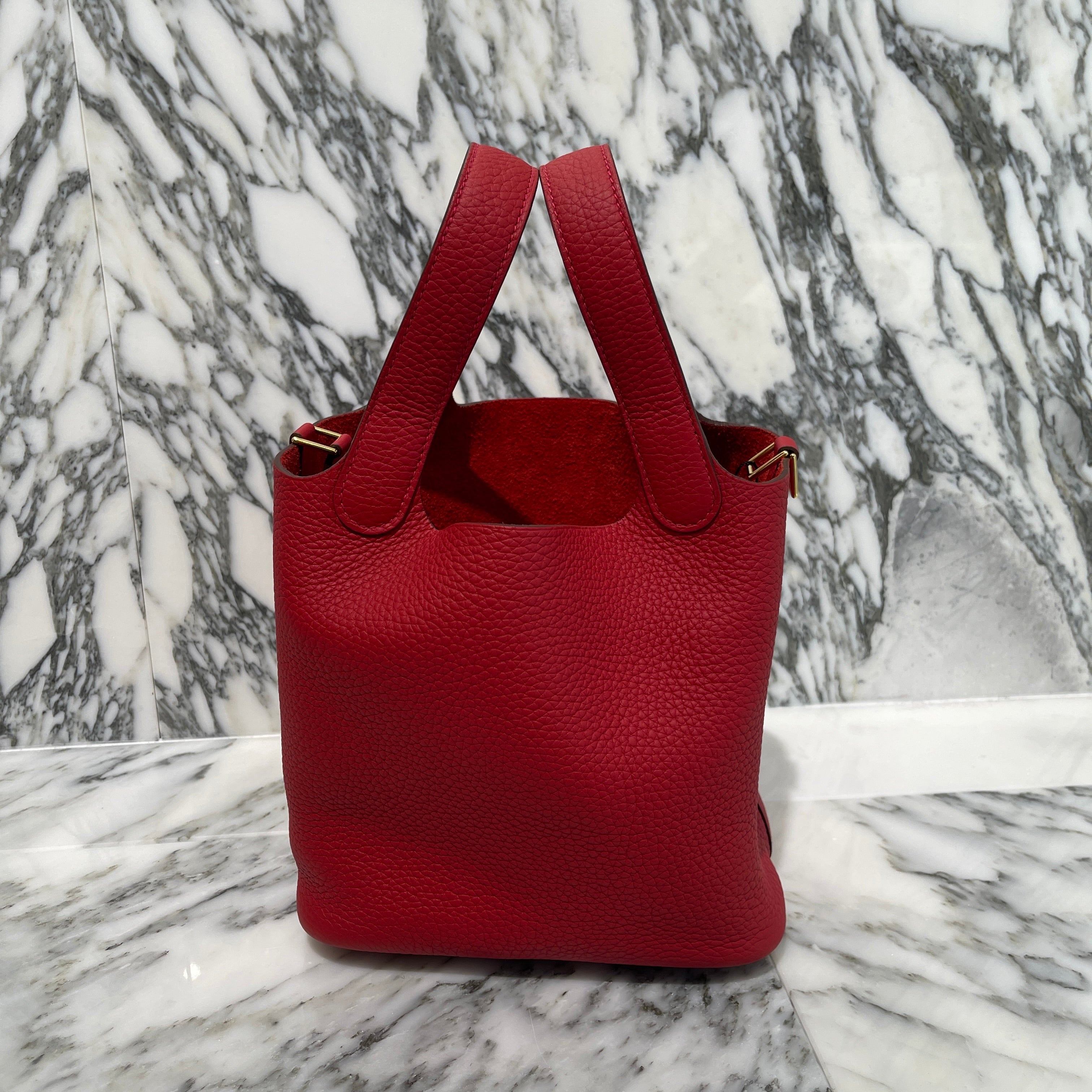 HERMES Picotan Lock PM "Rouge Kazak" W刻印 エルメス ピコタンロックPM "ルージュカザック" ハンドバッグ W刻印