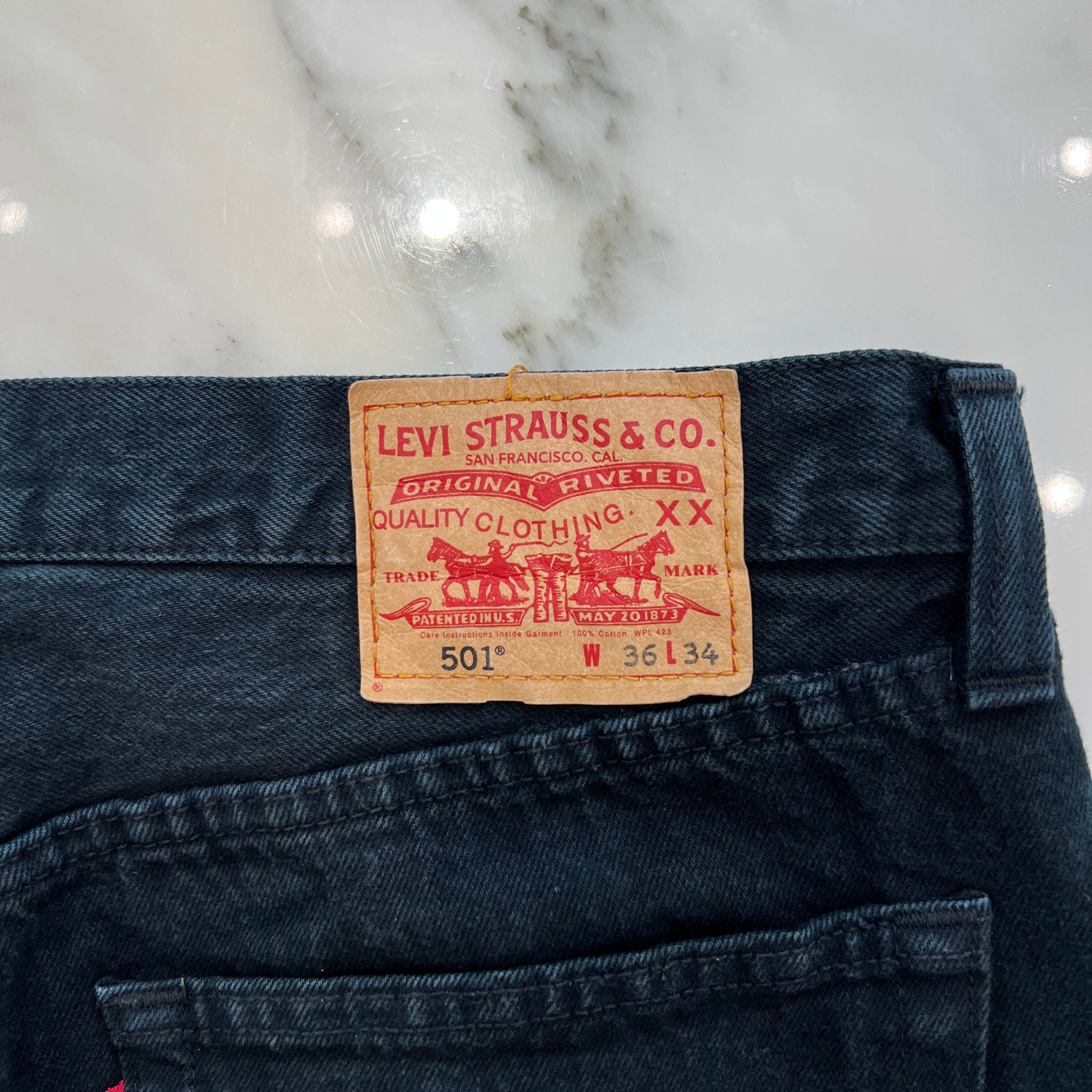 Y.A.R.N × mementos Levi's 501 Body Knit Scull Denim Pants Size W36×L34 ヤーン×メメントス リーバイス 501 ボディ ニットスカル デニムパンツ サイズW36×L34