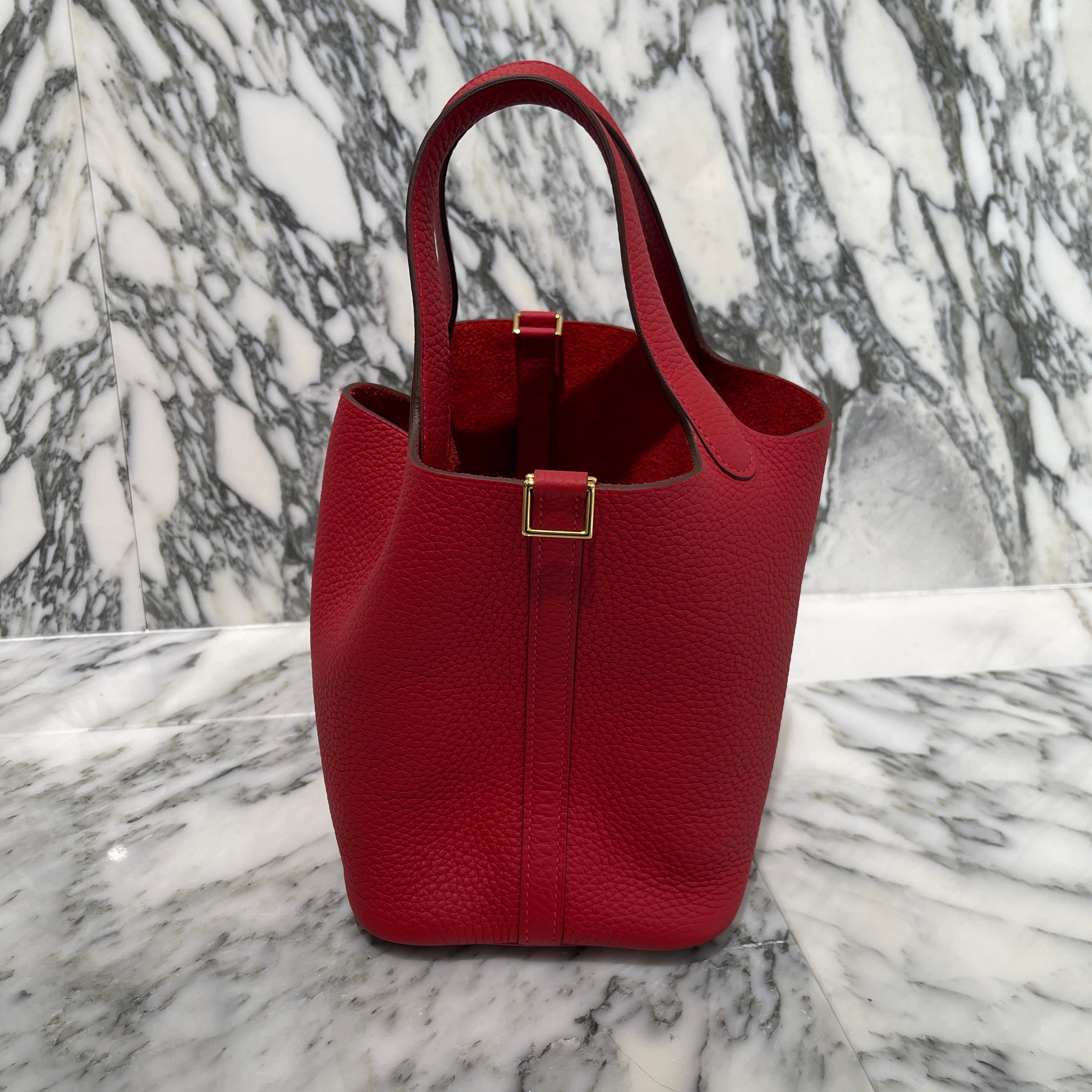 HERMES Picotan Lock PM "Rouge Kazak" W刻印 エルメス ピコタンロックPM "ルージュカザック" ハンドバッグ W刻印