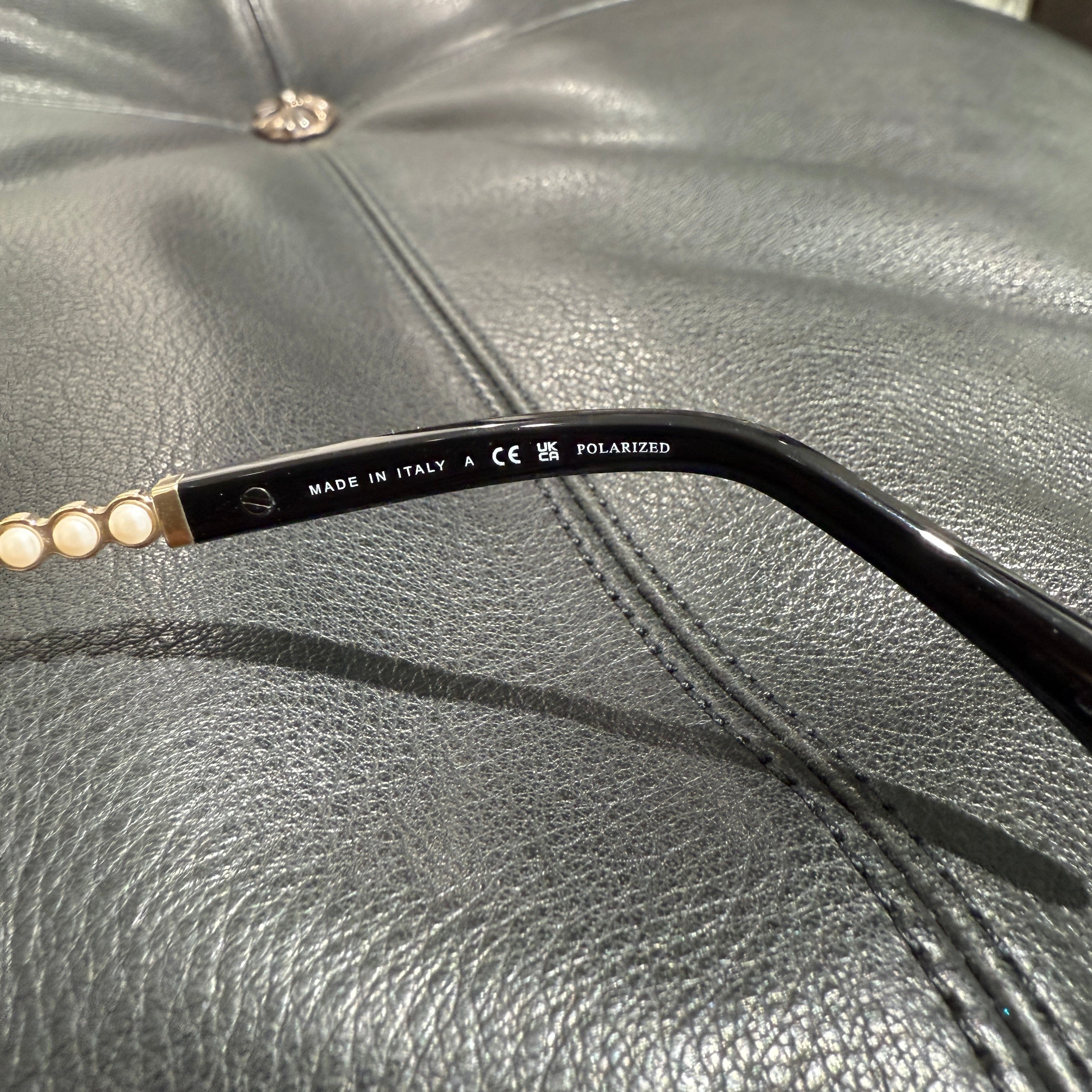 CHANEL COCO Mark Glass Pearl Chain Square Sunglasses 4281-Q-H Size 56□17 140 シャネル ココマーク ガラスパール チェーン スクエア サングラス サイズ56□17 140