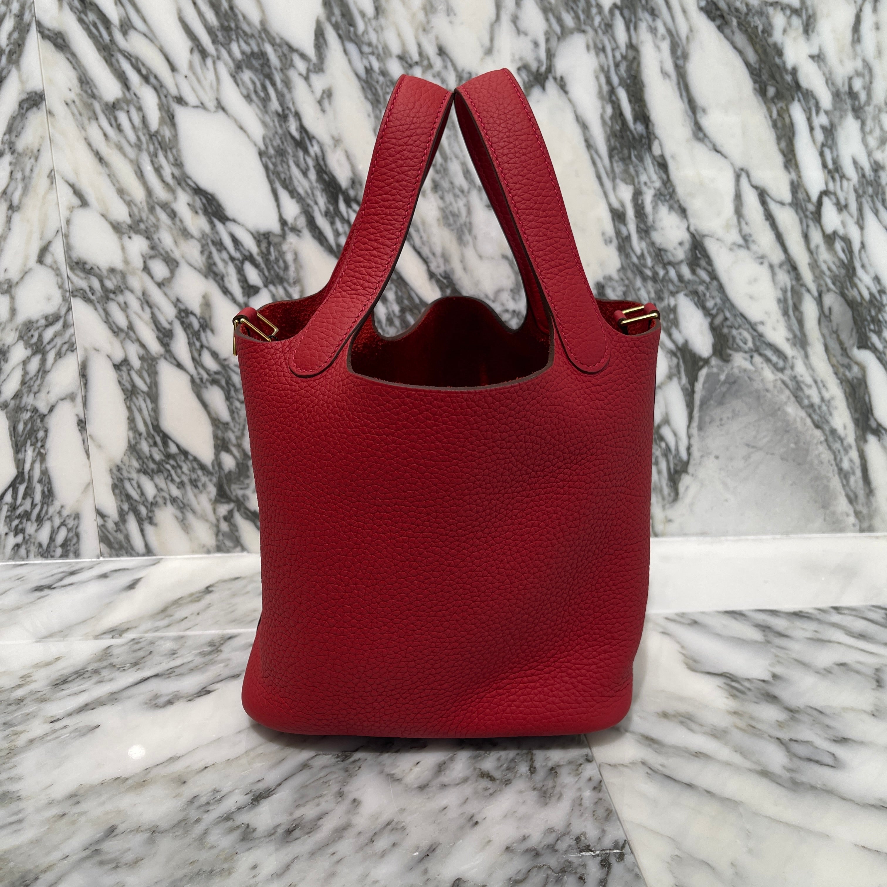 HERMES Picotan Lock PM "Rouge Kazak" W刻印 エルメス ピコタンロックPM "ルージュカザック" ハンドバッグ W刻印