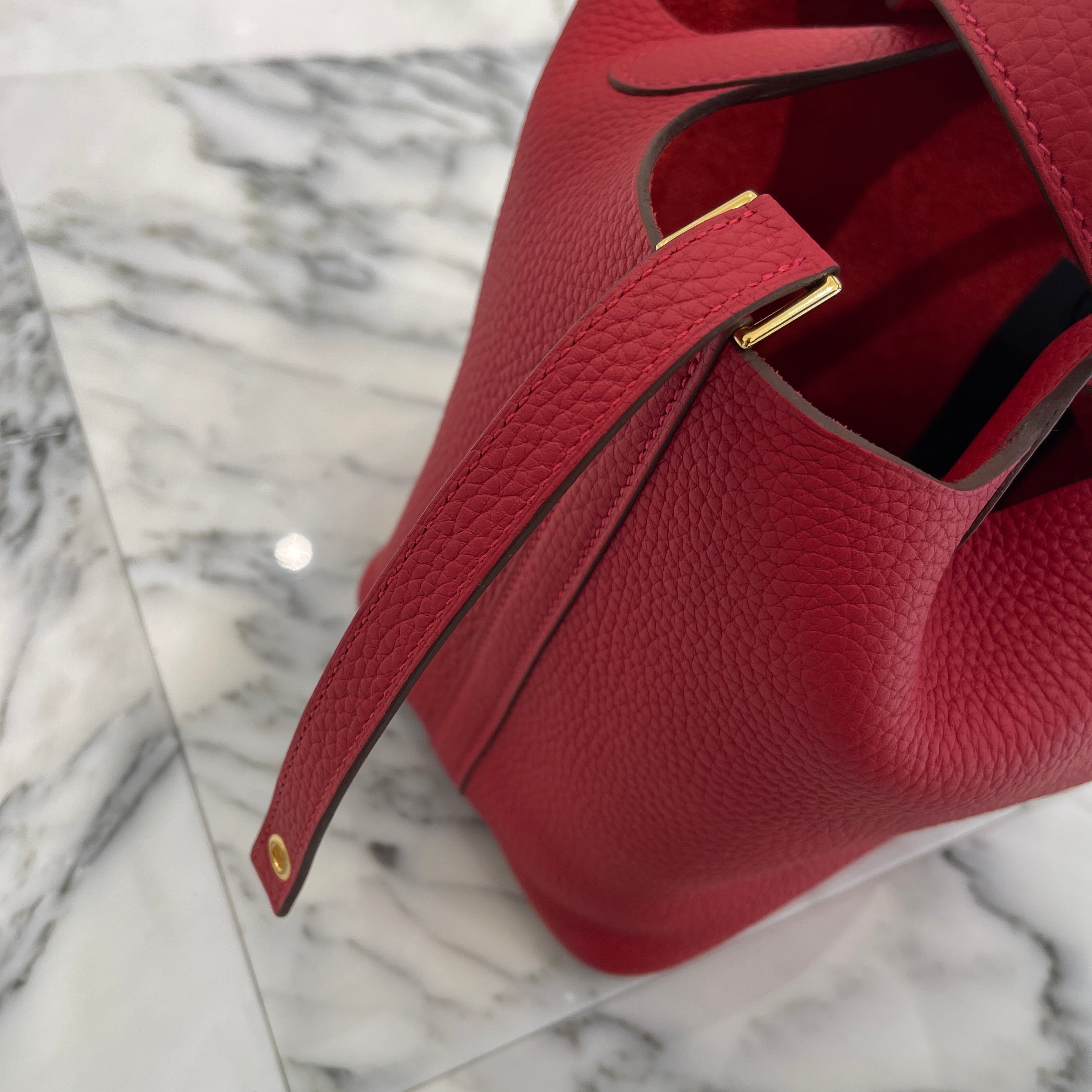 HERMES Picotan Lock PM "Rouge Kazak" W刻印 エルメス ピコタンロックPM "ルージュカザック" ハンドバッグ W刻印