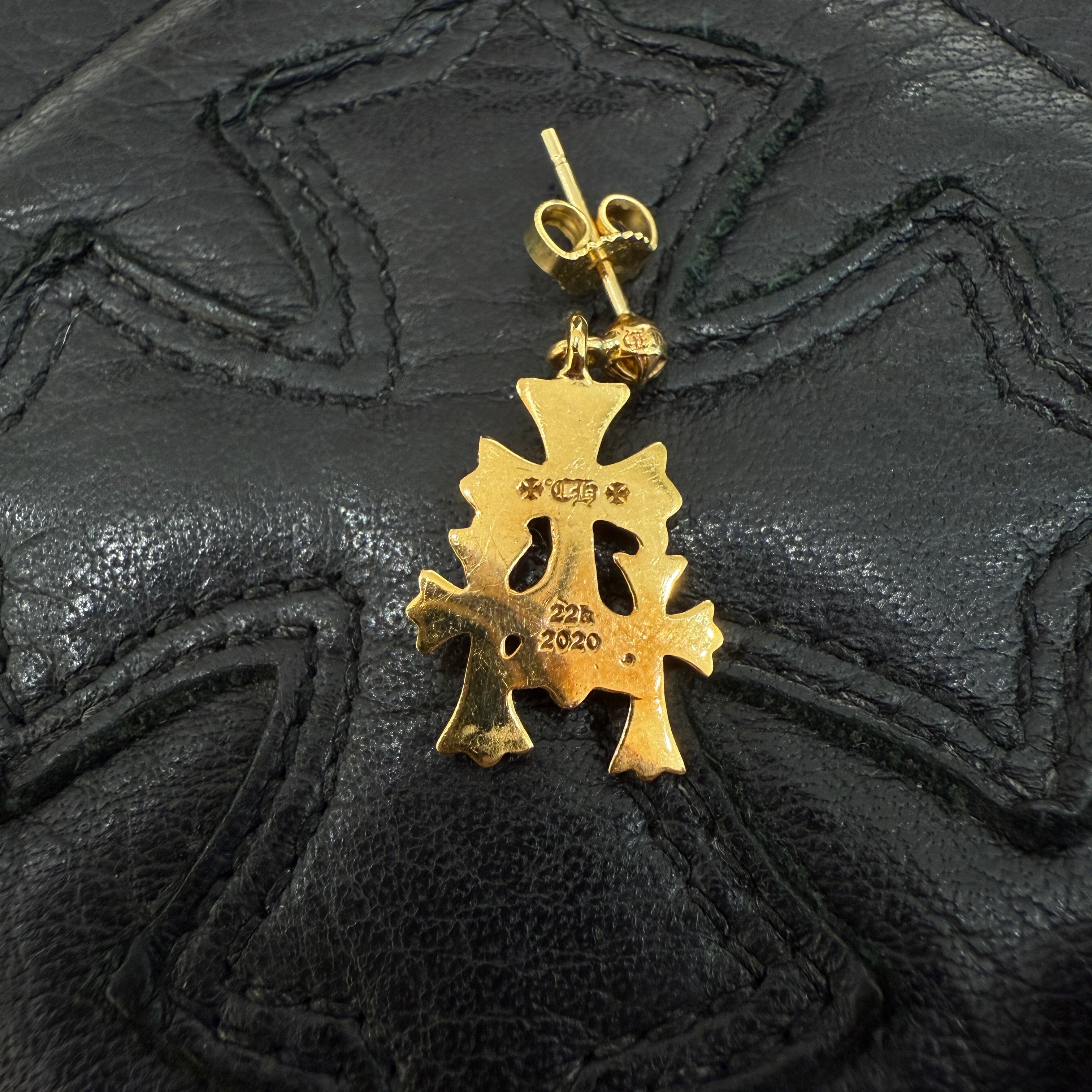 CHROME HEARTS 22K Triple Cross Earring Pave Diamond クロムハーツ