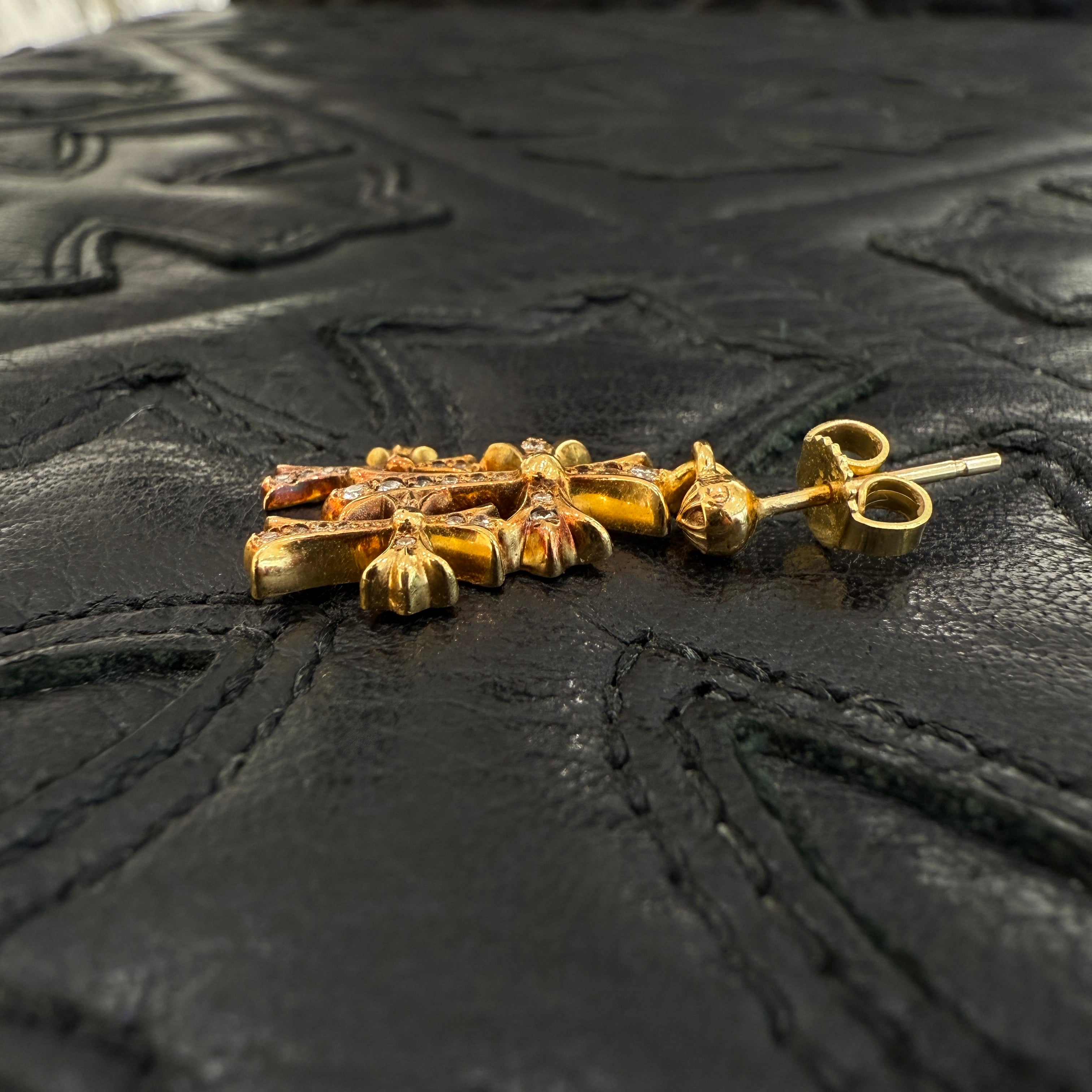 クロムハーツ chrome hearts 22k イヤリング CHROME HEARTS 22K Triple Cross Earring クロムハーツ 22K