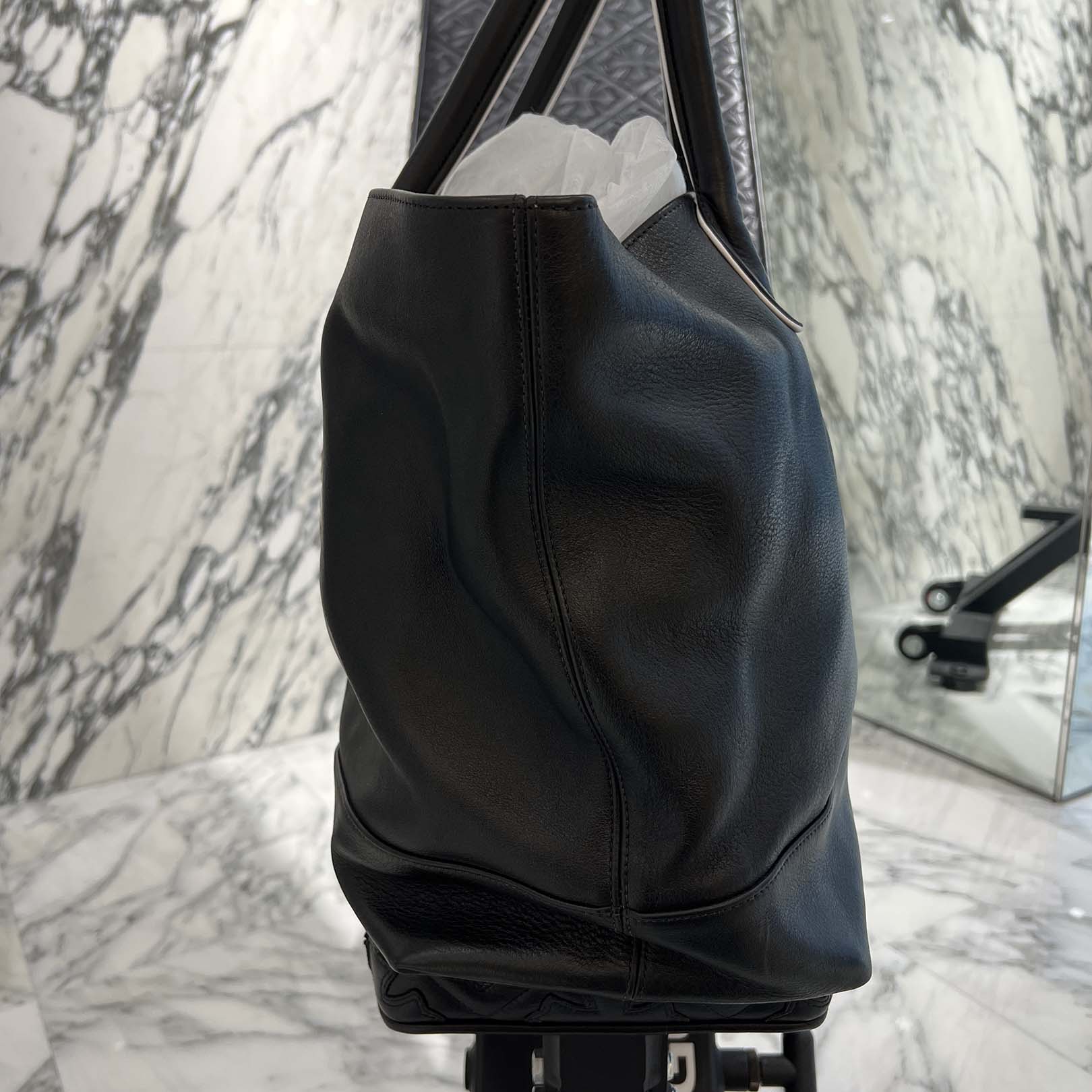 CHROME HEARTS 3 Cemetery Cross Leather Patch Leather Tote Bag