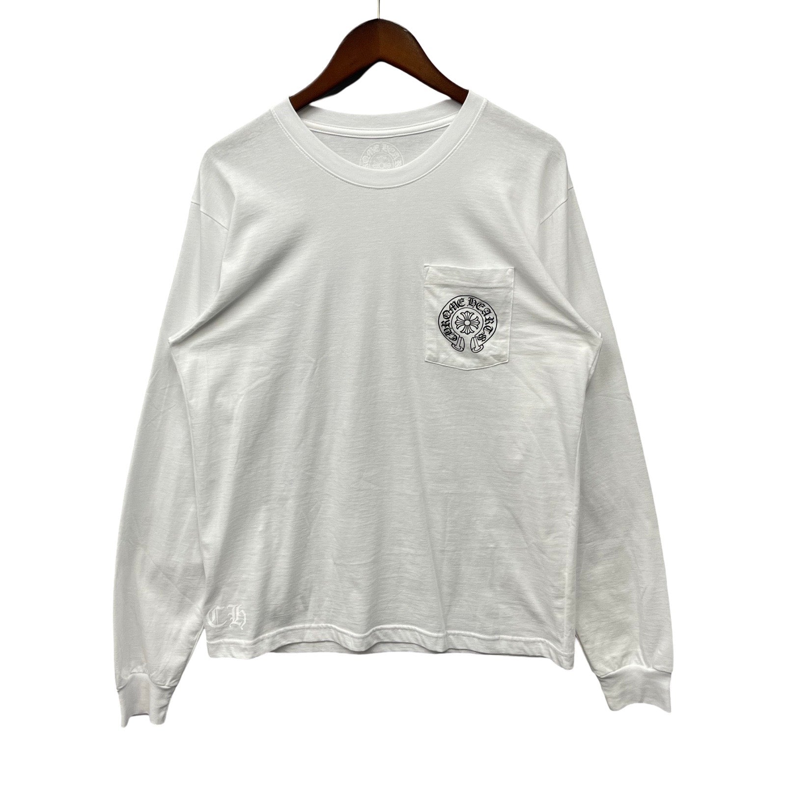 CHROME HEARTS Floral Cross Horseshoe Long Sleeve Tee Size S