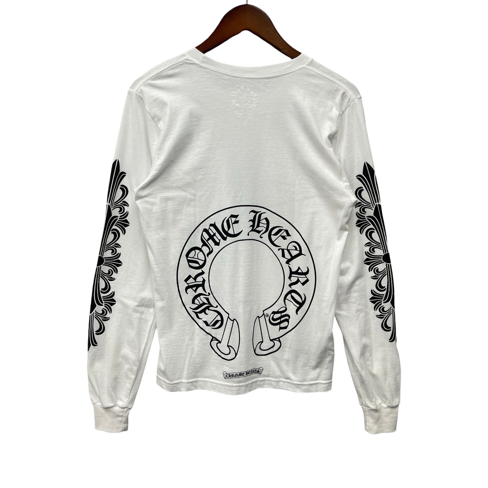 CHROME HEARTS Floral Cross Horseshoe Long Sleeve Tee Size S
