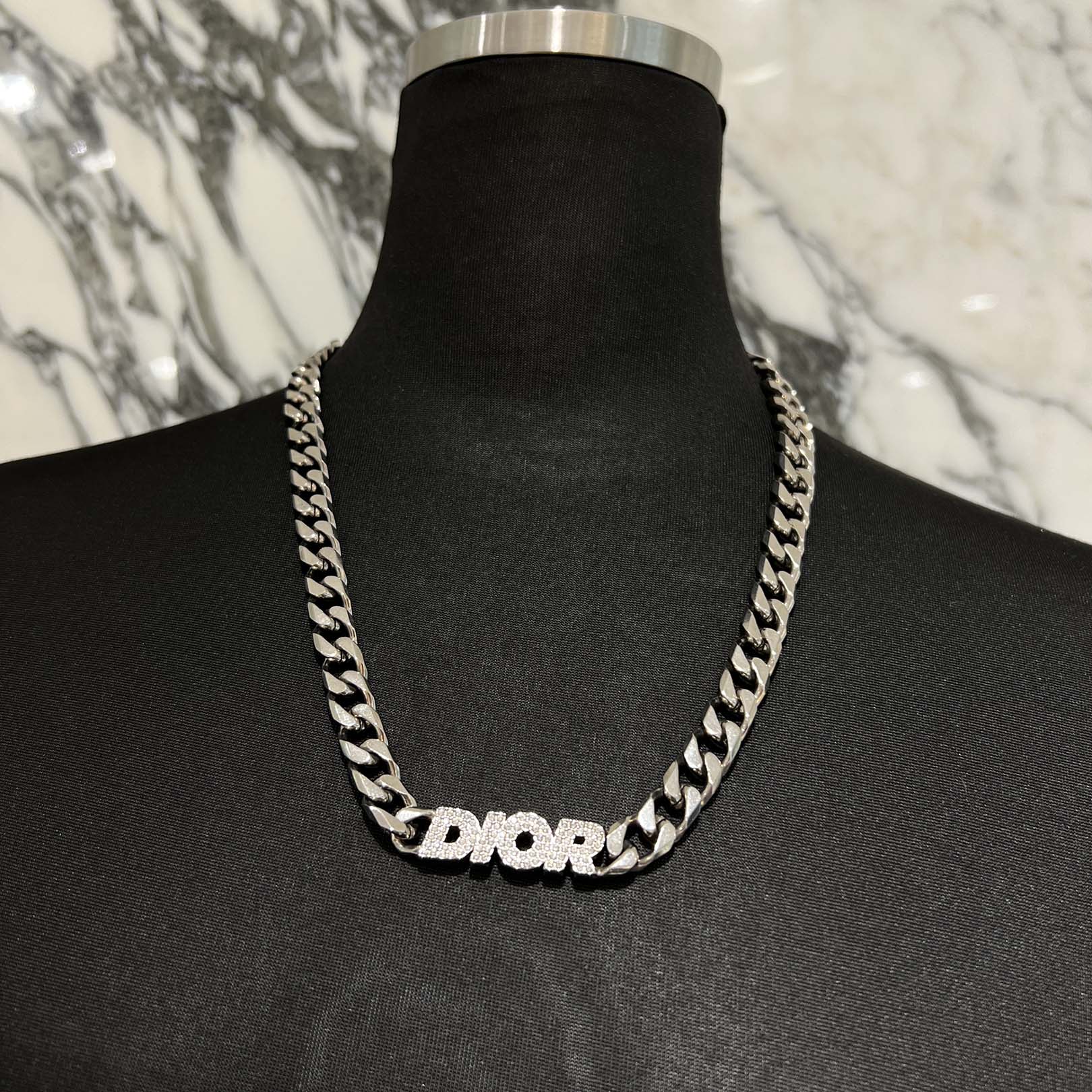 DIOR Italic Chain Link Necklace ディオール イタリック チェーンリンク ネックレス