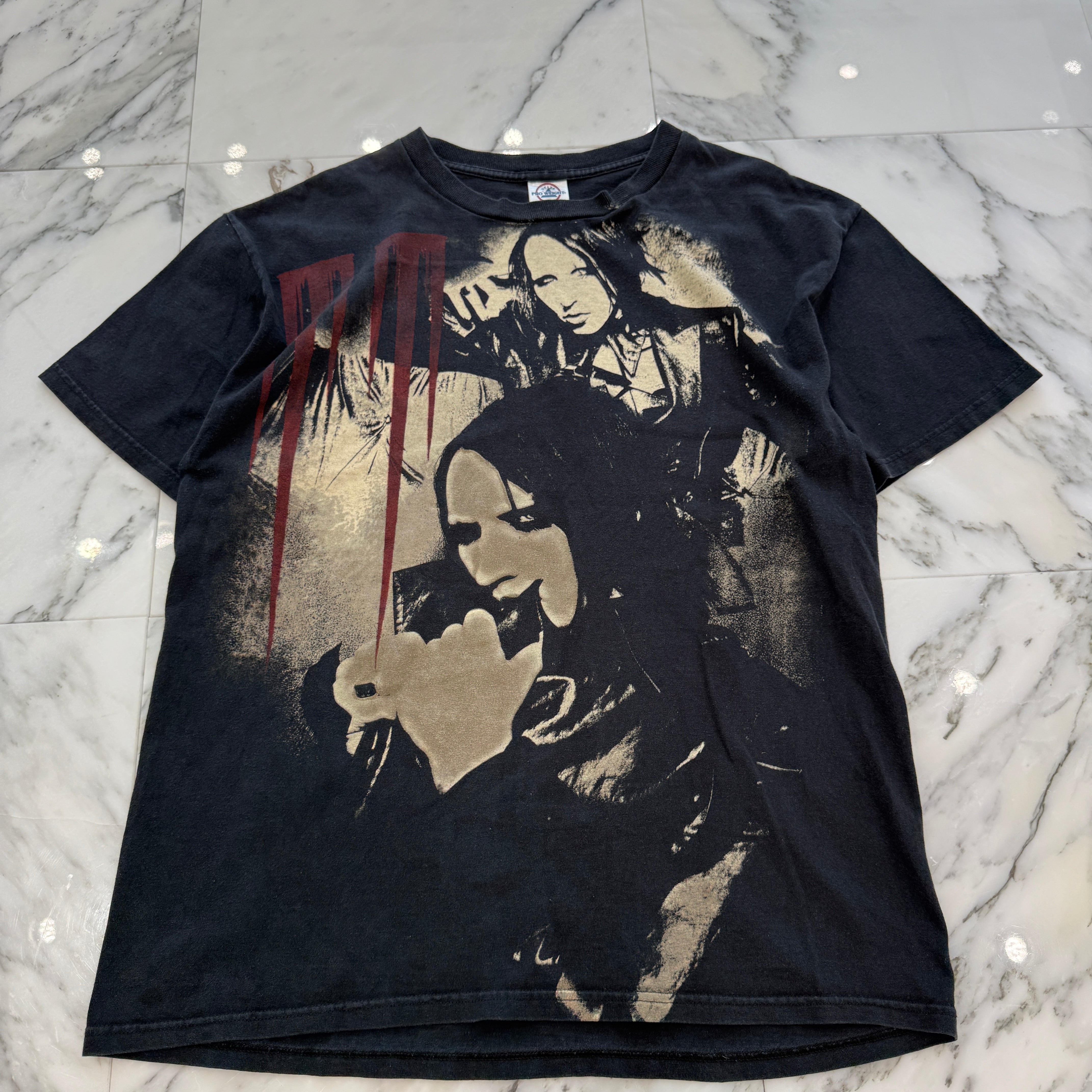 Vintage 00's MARILYN MANSON MM DOUBLESIDE DELTA S/S Tee Size L 00's マリリンマンソン MMダブルサイド デルタ社製 Tシャツ サイズL