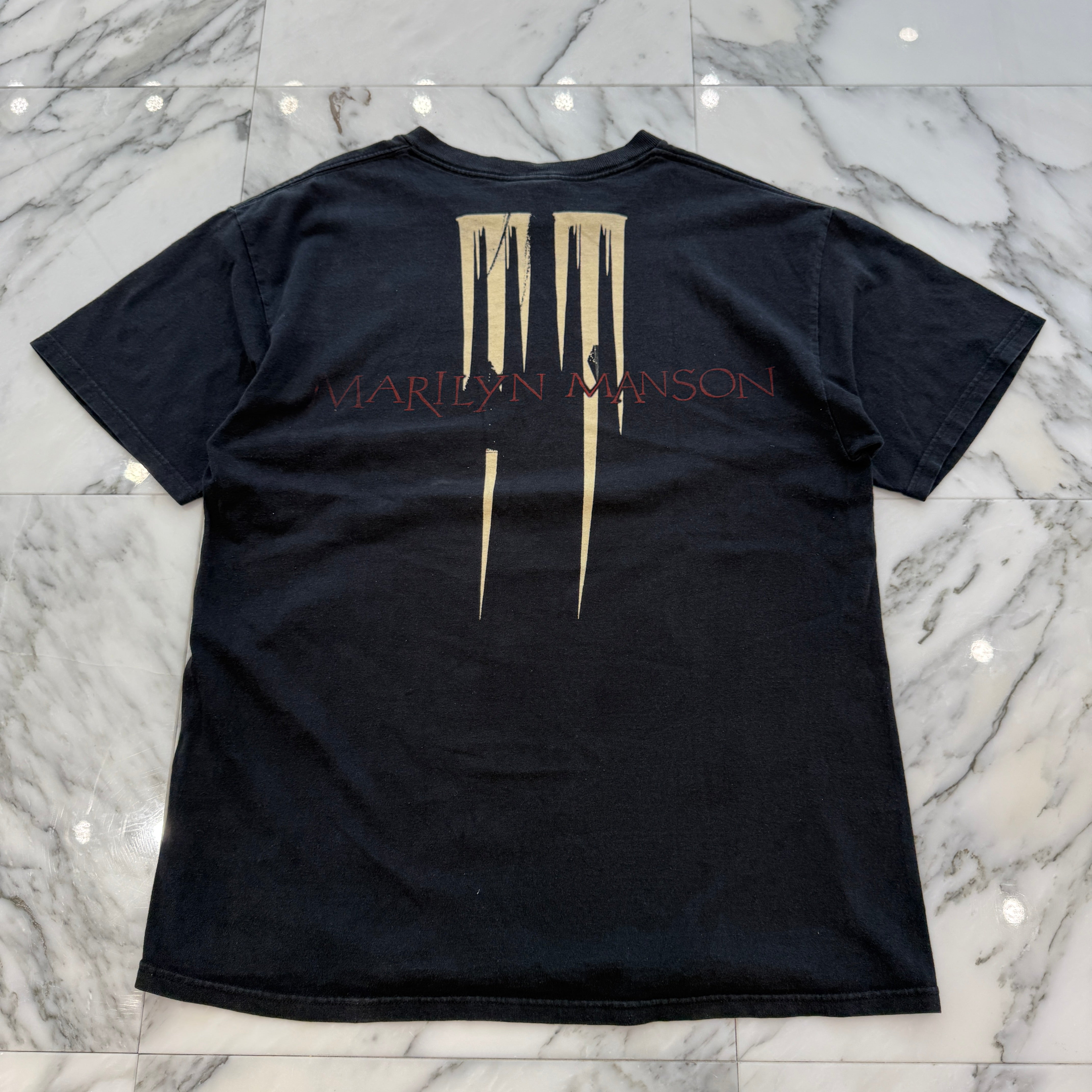 Vintage 00's MARILYN MANSON MM DOUBLESIDE DELTA S/S Tee Size L 00's マリリンマンソン MMダブルサイド デルタ社製 Tシャツ サイズL