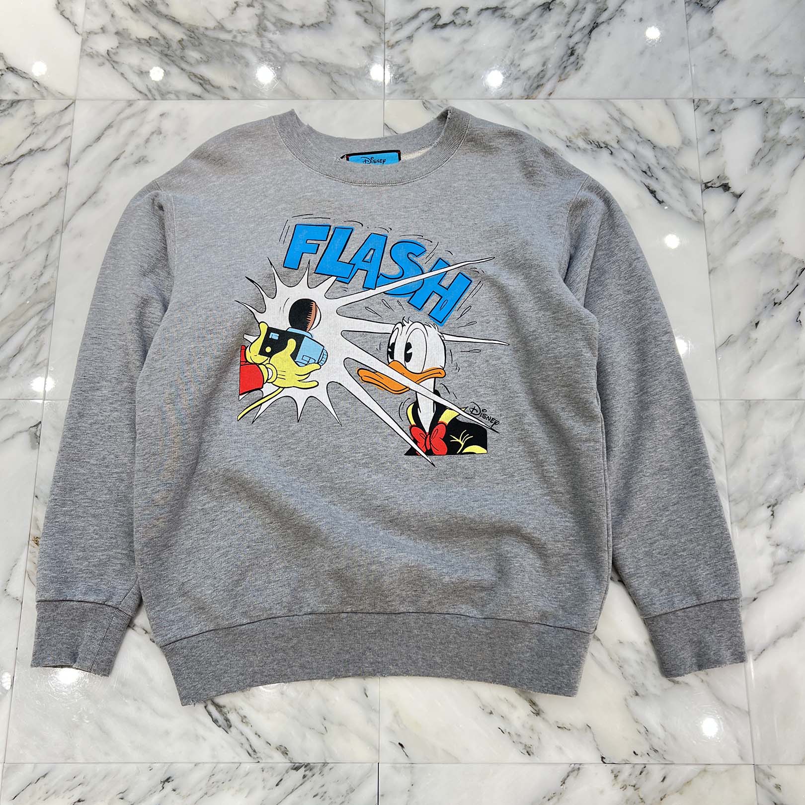 GUCCI × Disney 2021SS Donald Duck "FLASH" Print Sweatshirt 623245 XJDAJ Size XS グッチ × ディスニー ドナルドダック "フラッシュ" プリントスウェットシャツ サイズXS
