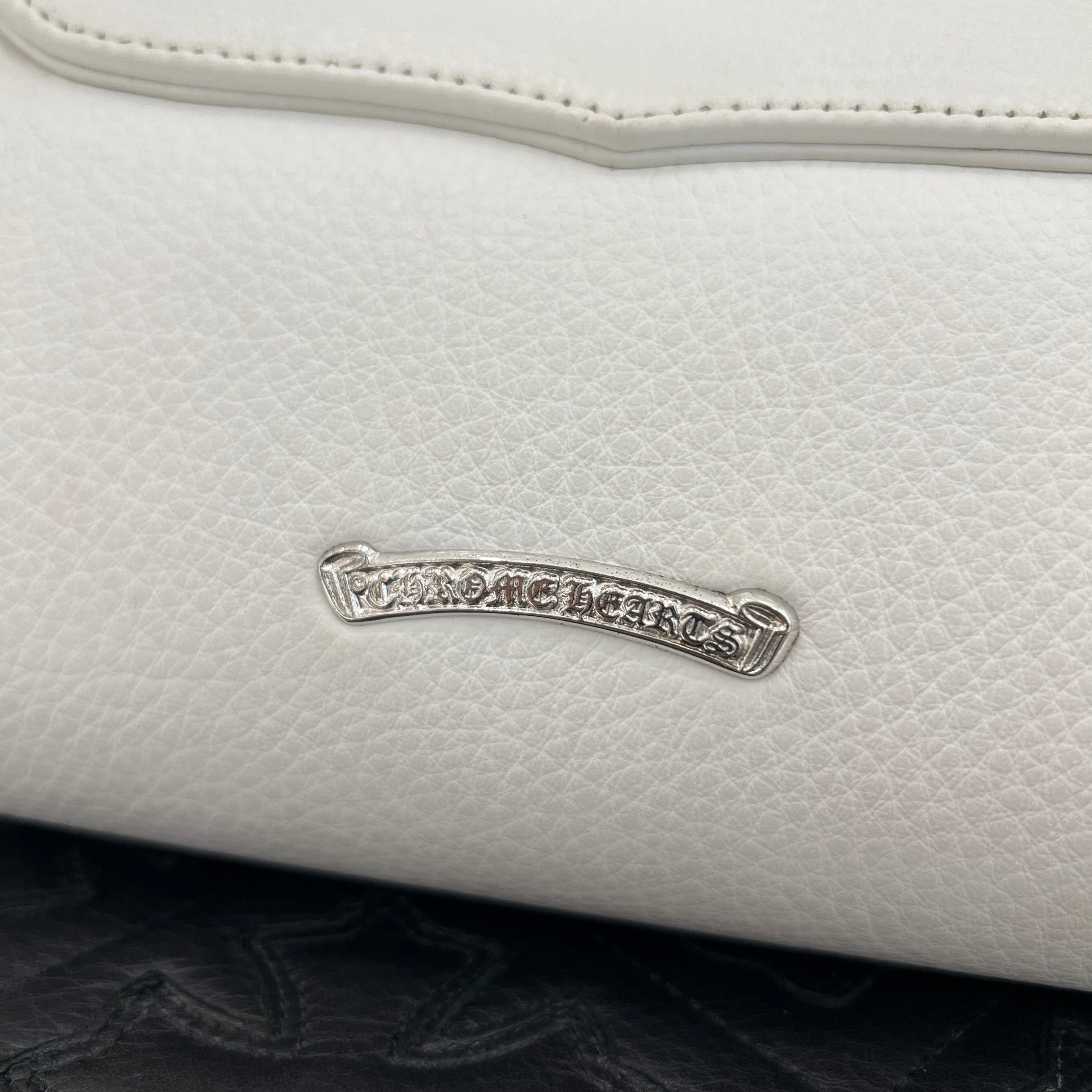 CHROME HEARTS DOG ADAMS Silver Cross Leather Shoulder Hand Bag クロムハーツ ドッグアダムズ シルバークロス レザー ショルダー ハンドバッグ