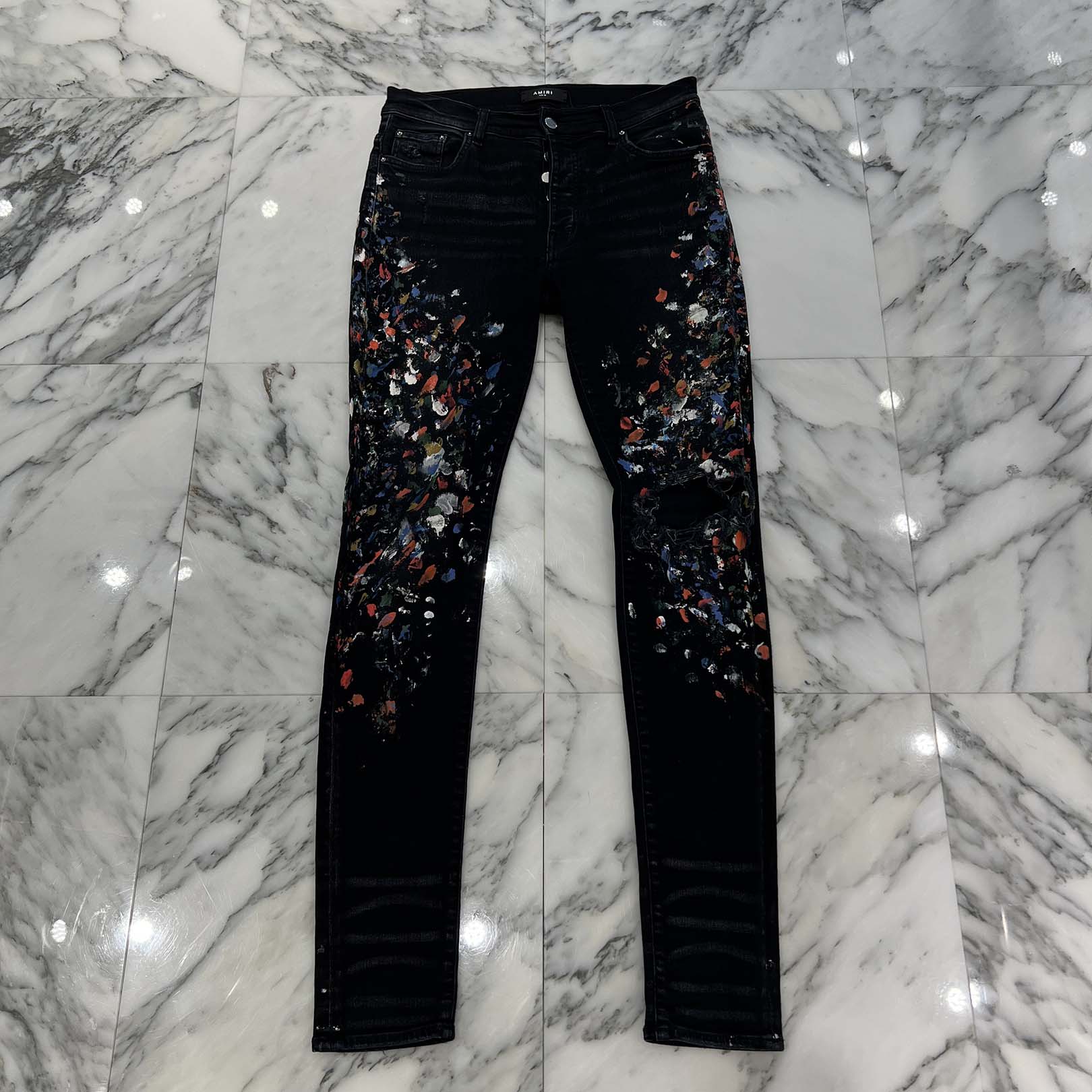 AMIRI MX-1 Paint Splatter Stretch Skinny Jeans Size 32 アミリ MX-1