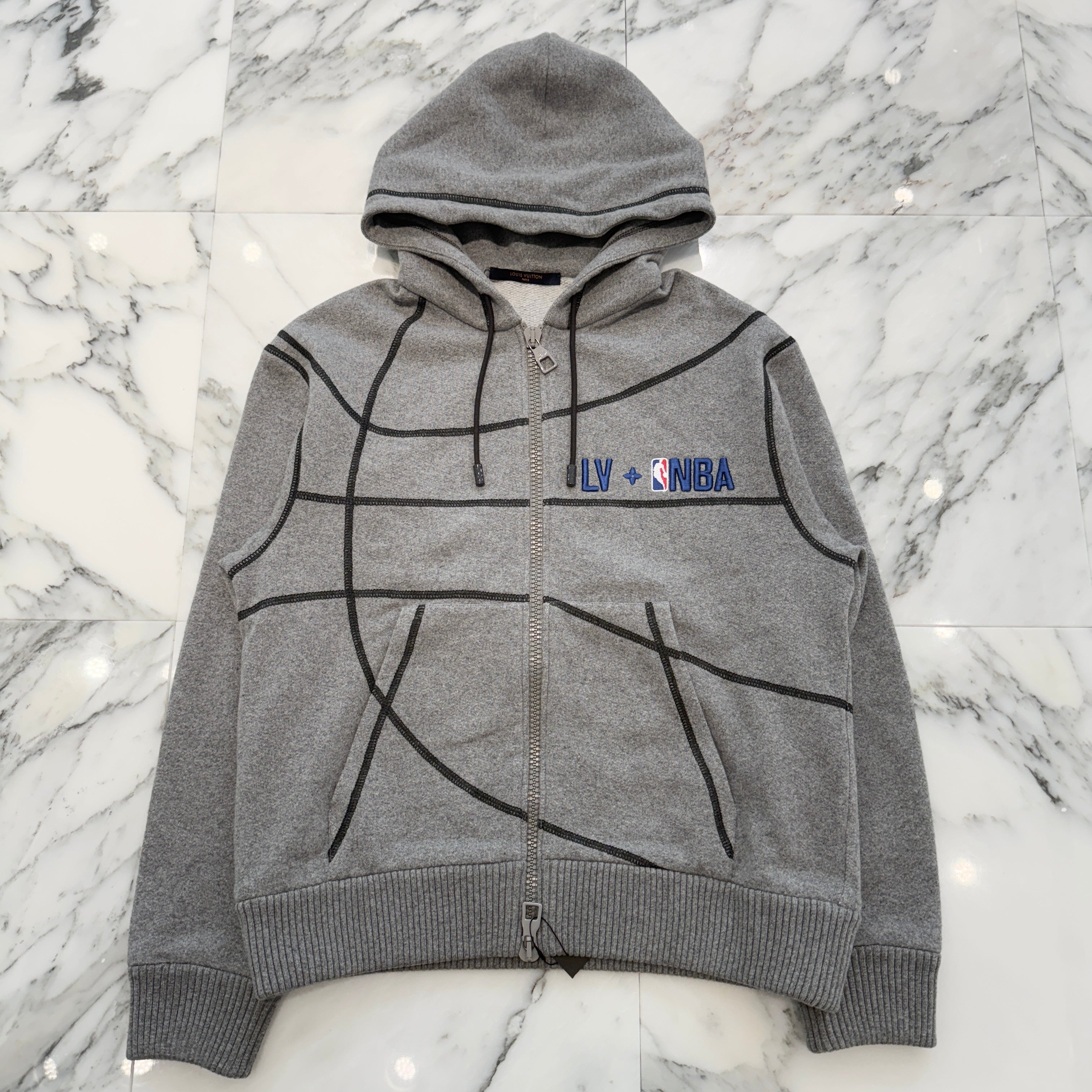 LOUIS VUITTON × NBA 2021AW Logo Embroidery Zip Up Hoodie Size S ルイ・ヴィトン × エヌビーエー ロゴエンブロイダリー ジップアップフーディ サイズS