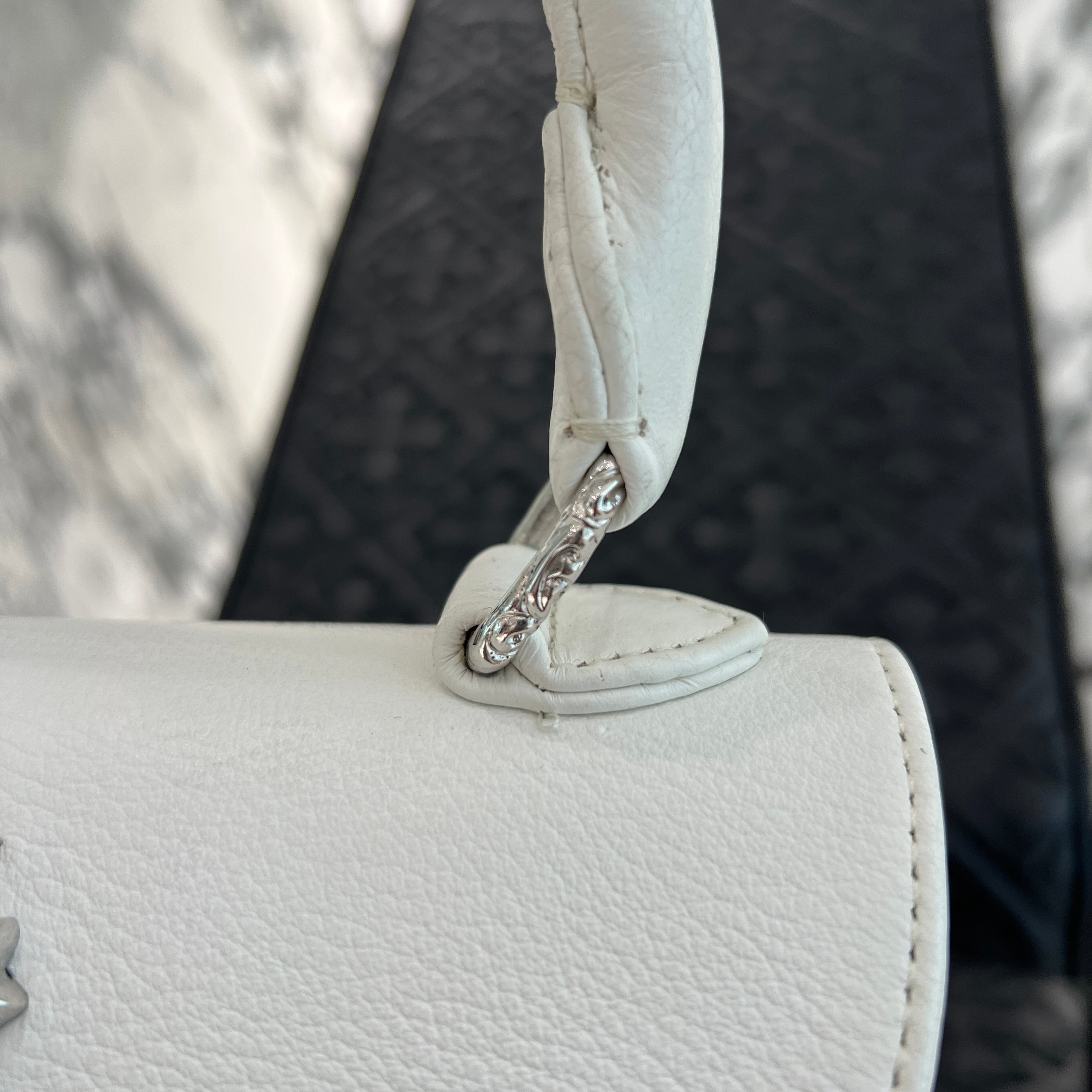 CHROME HEARTS DOG ADAMS Silver Cross Leather Shoulder Hand Bag クロムハーツ ドッグアダムズ シルバークロス レザー ショルダー ハンドバッグ