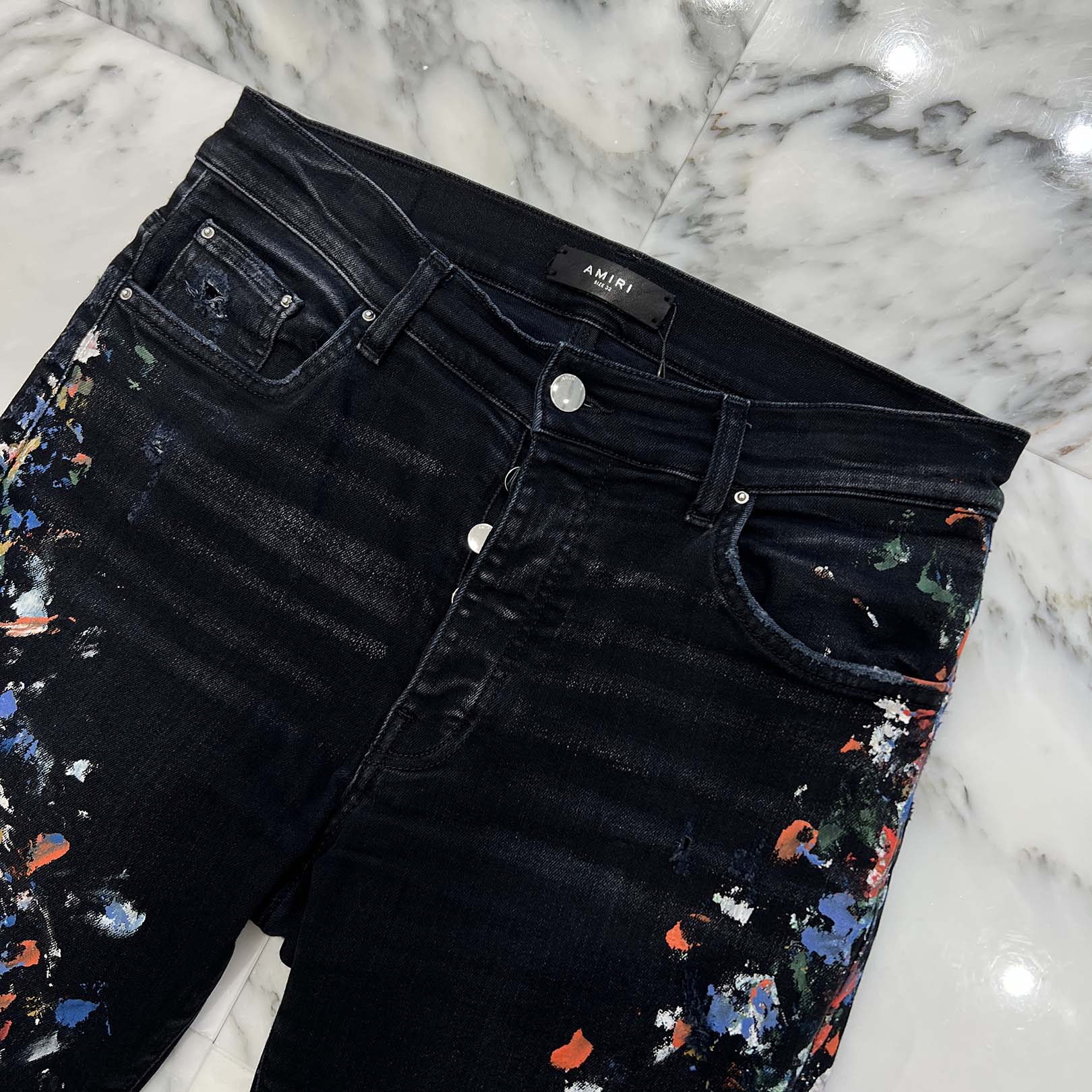 AMIRI MX-1 Paint Splatter Stretch Skinny Jeans Size 32 アミリ MX-1