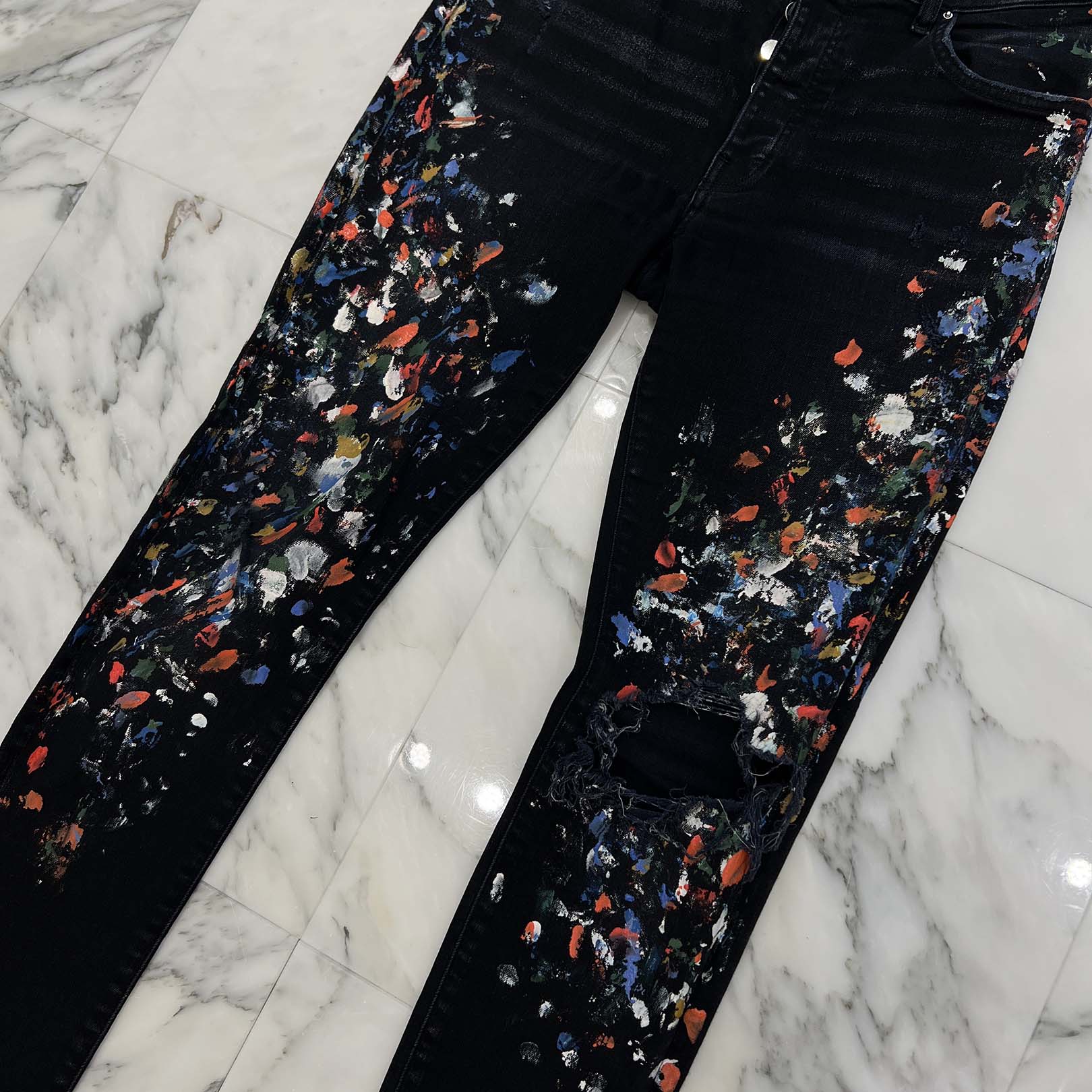 AMIRI MX-1 Paint Splatter Stretch Skinny Jeans Size 32 アミリ MX-1
