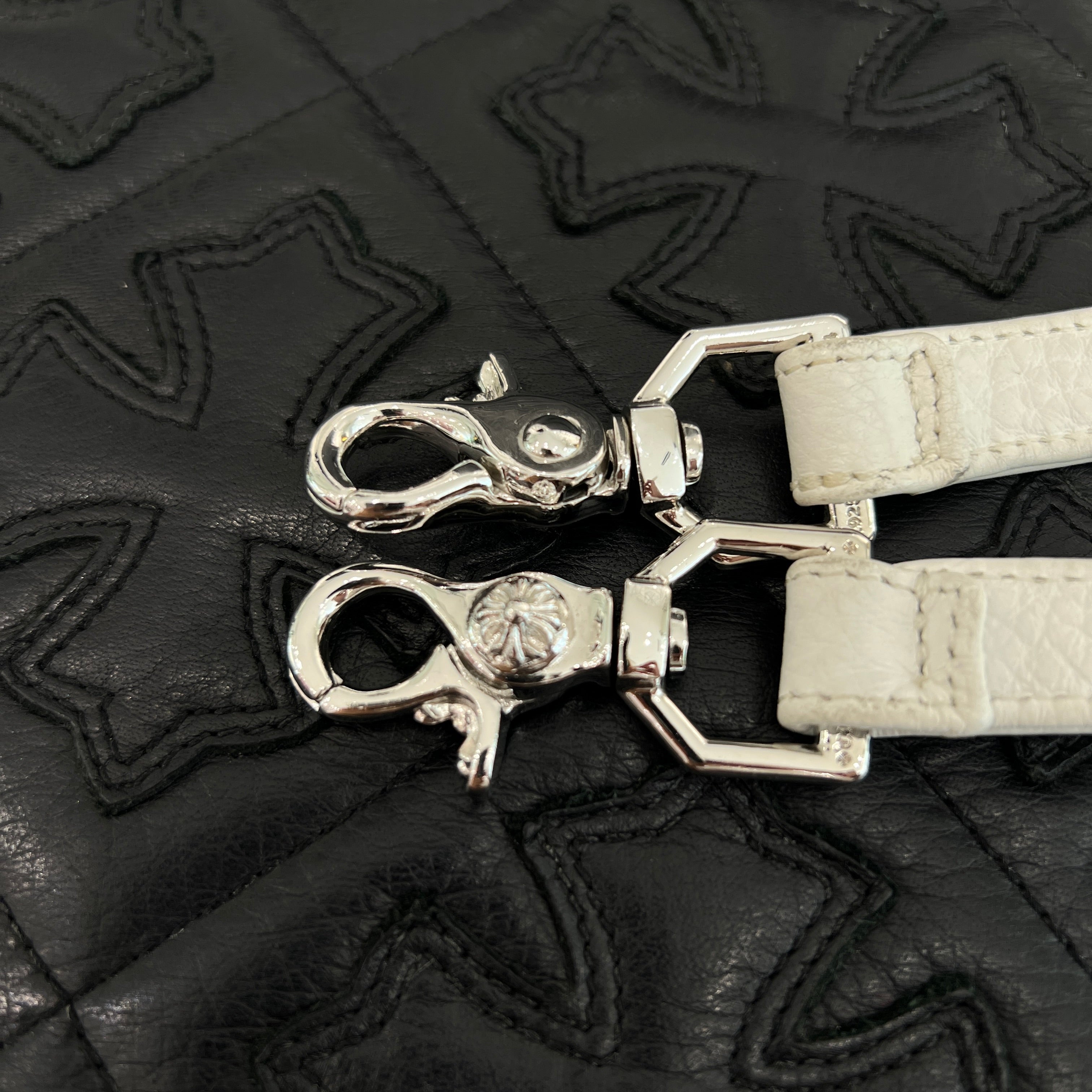 CHROME HEARTS DOG ADAMS Silver Cross Leather Shoulder Hand Bag クロムハーツ ドッグアダムズ シルバークロス レザー ショルダー ハンドバッグ