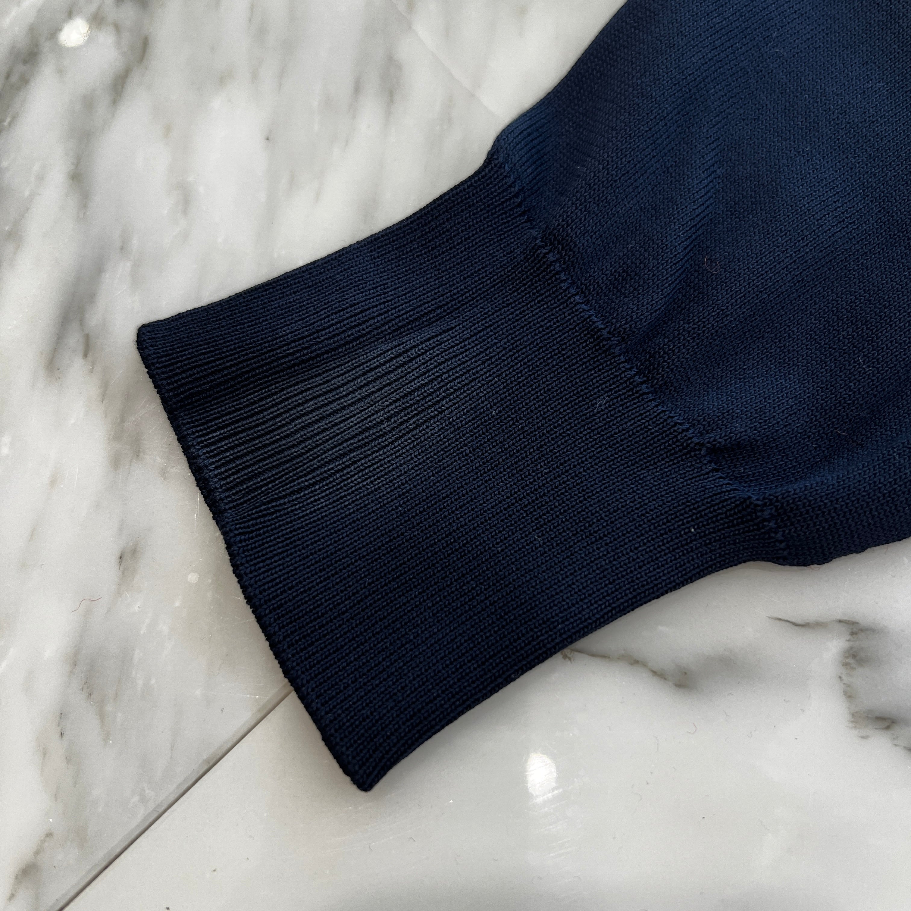 PRADA 2023AW Logo Embroidered V-Neck Silk Cardigan Size 48 プラダ ロゴ刺繍Vネックシルクカーディガン サイズ48