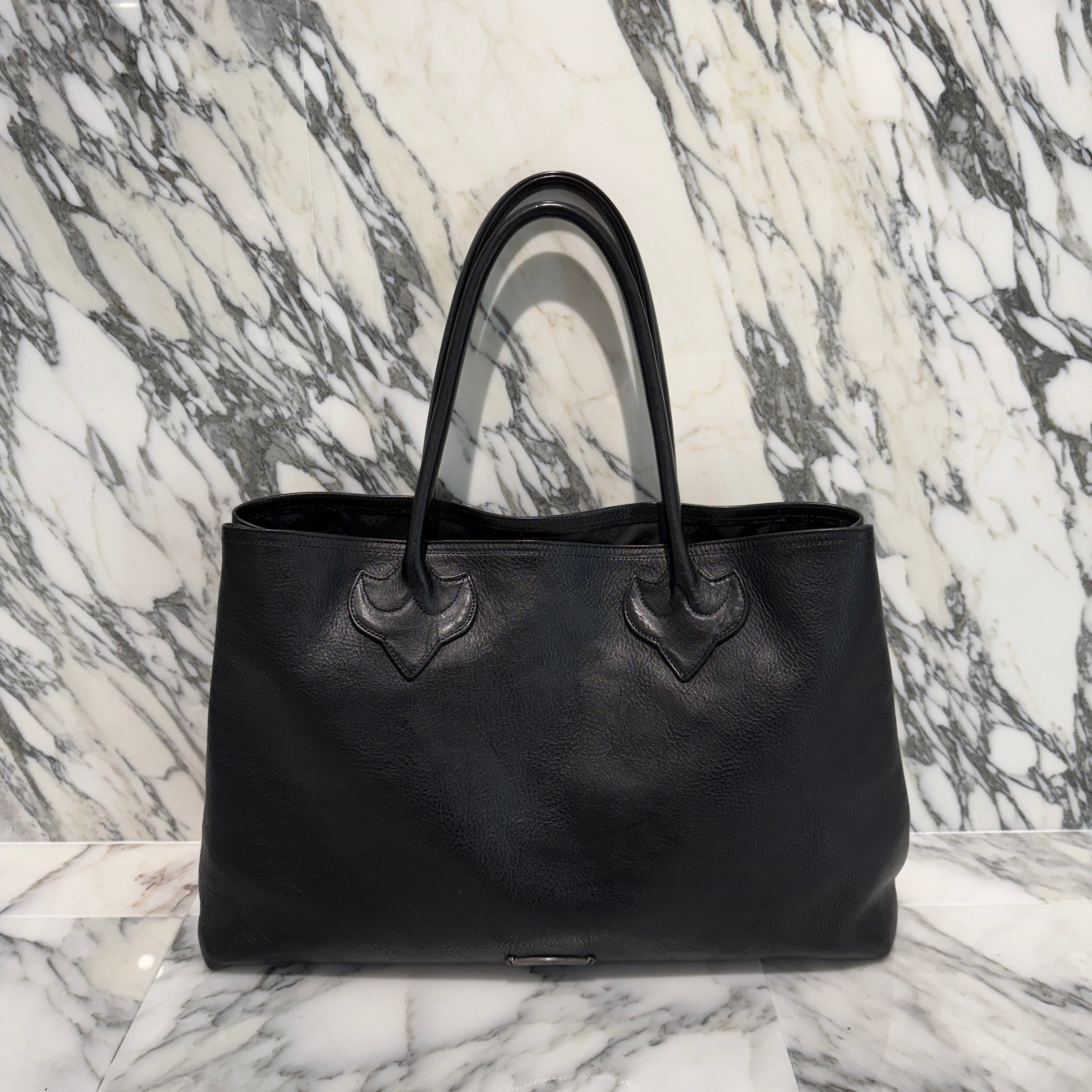 CHROME HEARTS 3 Cemetery Cross Patch Leather Tote Bag クロムハーツ 3セメタリークロス レザーパッチ トートバッグ