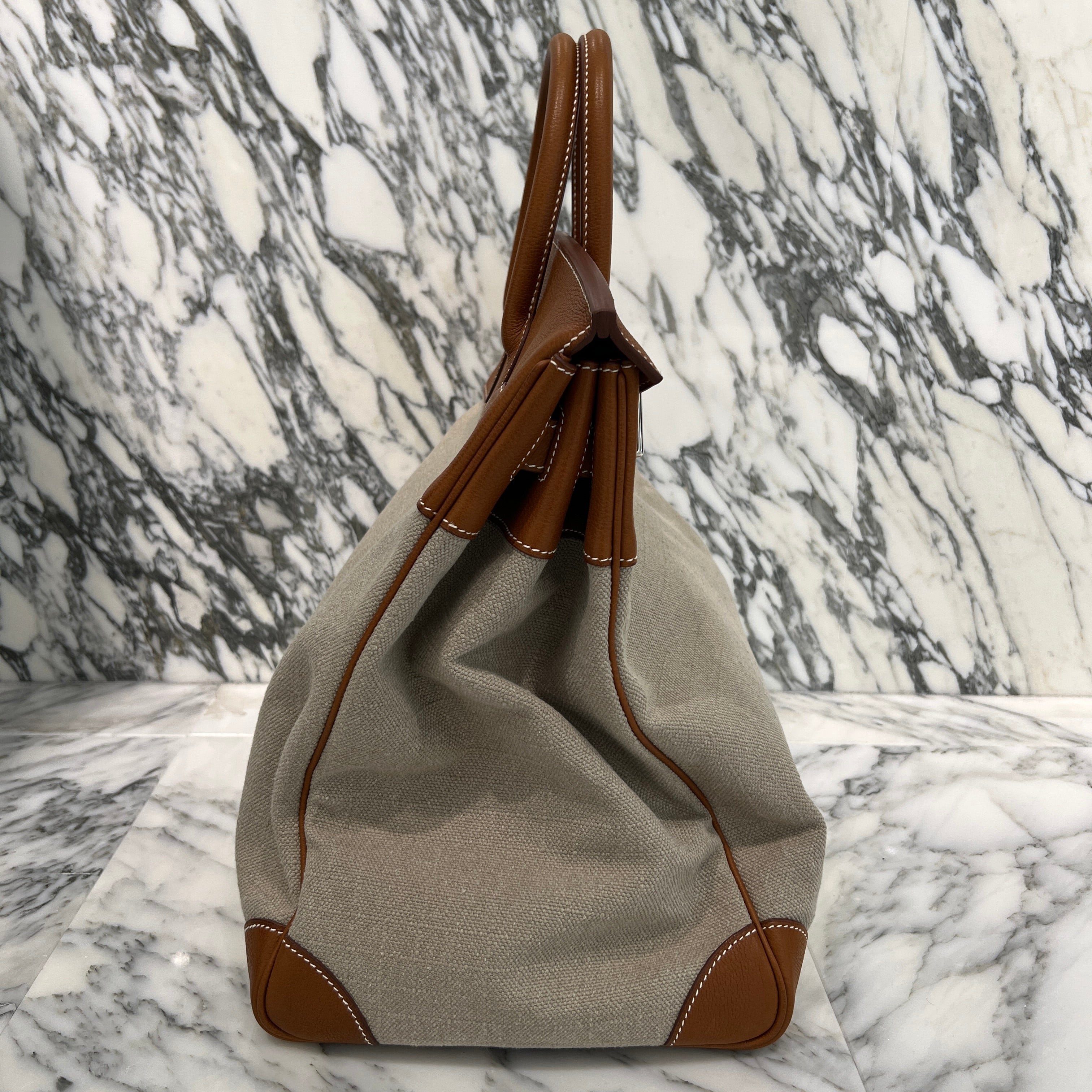 HERMES Haut a Courroies 40 Leather Hand Bag W刻印 エルメス