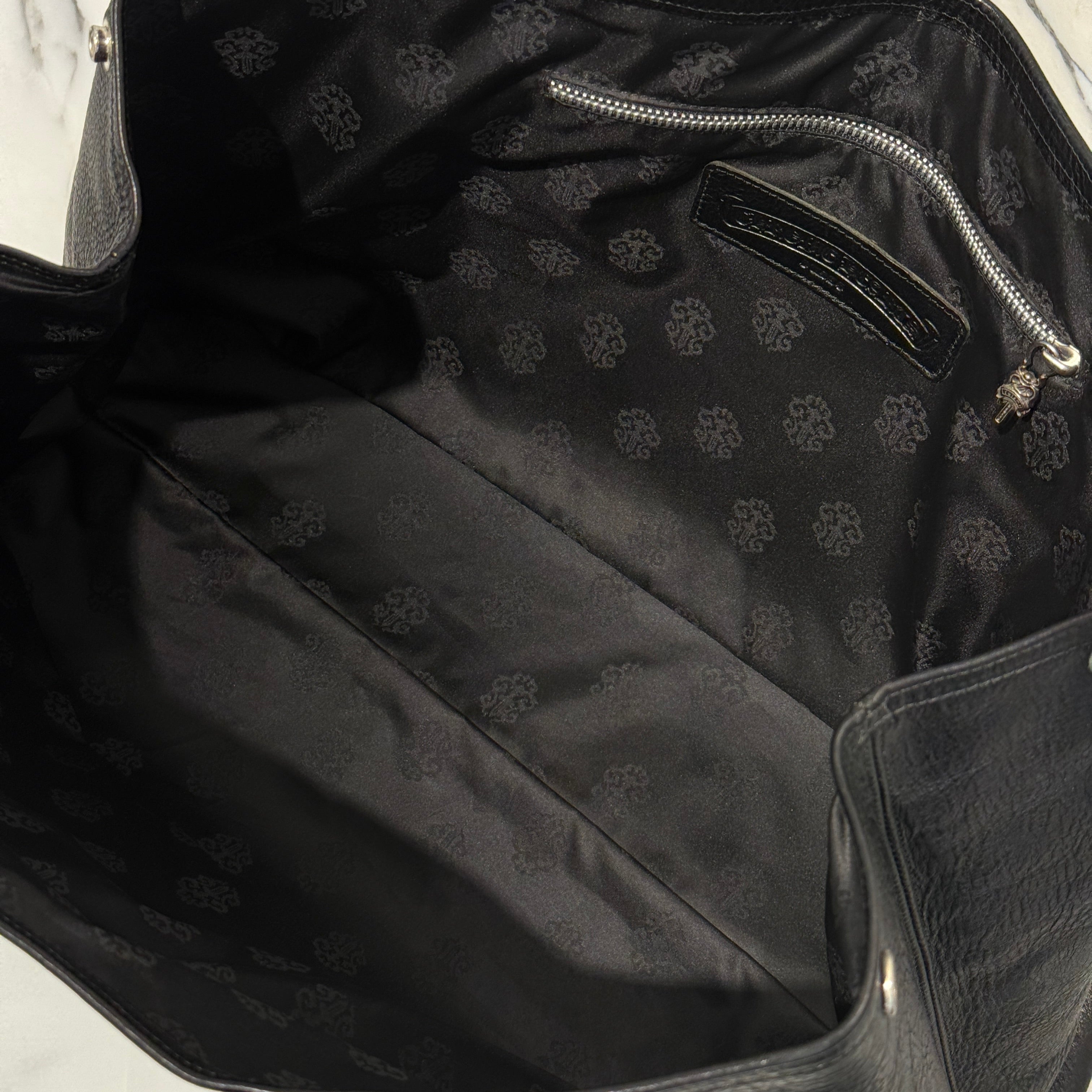 CHROME HEARTS 3 Cemetery Cross Patch Leather Tote Bag クロムハーツ 3セメタリークロス レザーパッチ トートバッグ