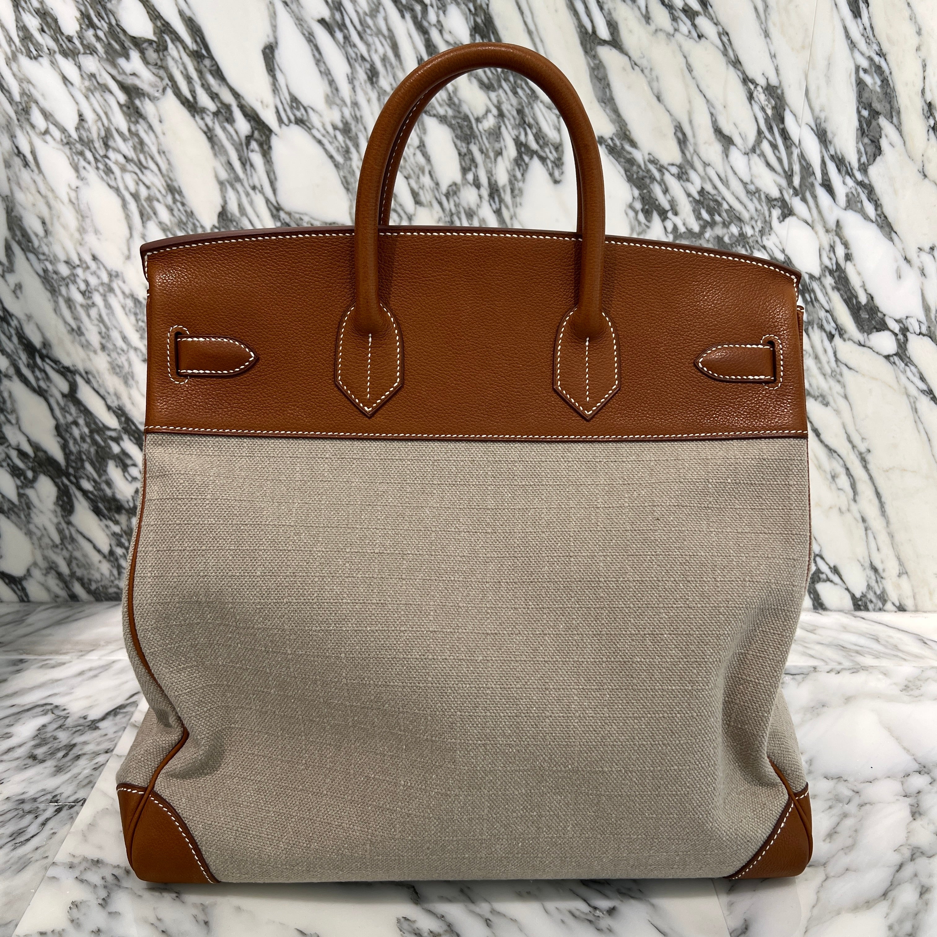 HERMES Haut a Courroies 40 Leather Hand Bag W刻印 エルメス