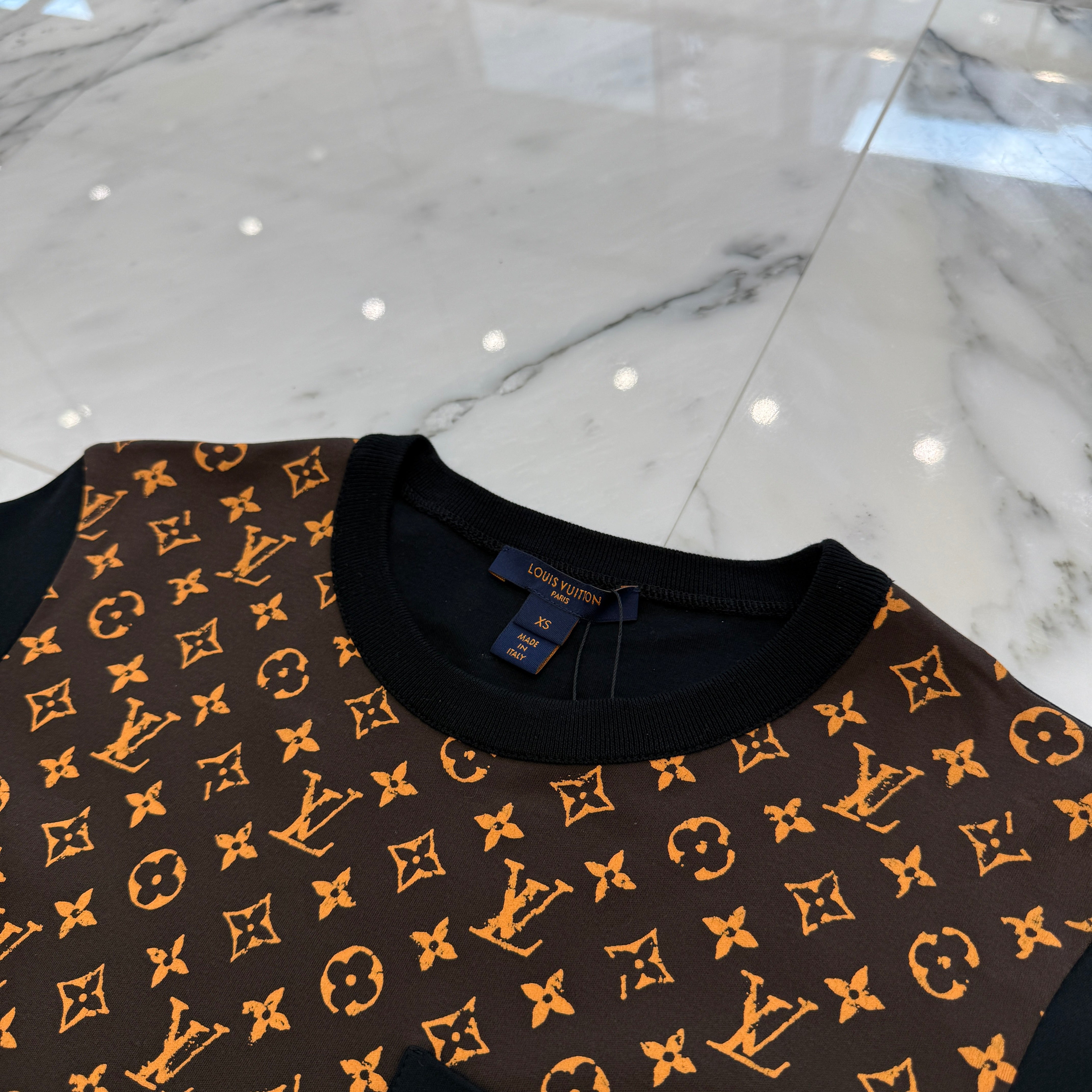 LOUIS VUITTON 2021AW LV Logo Monogram Cotton Tee 1A9461 Size XS