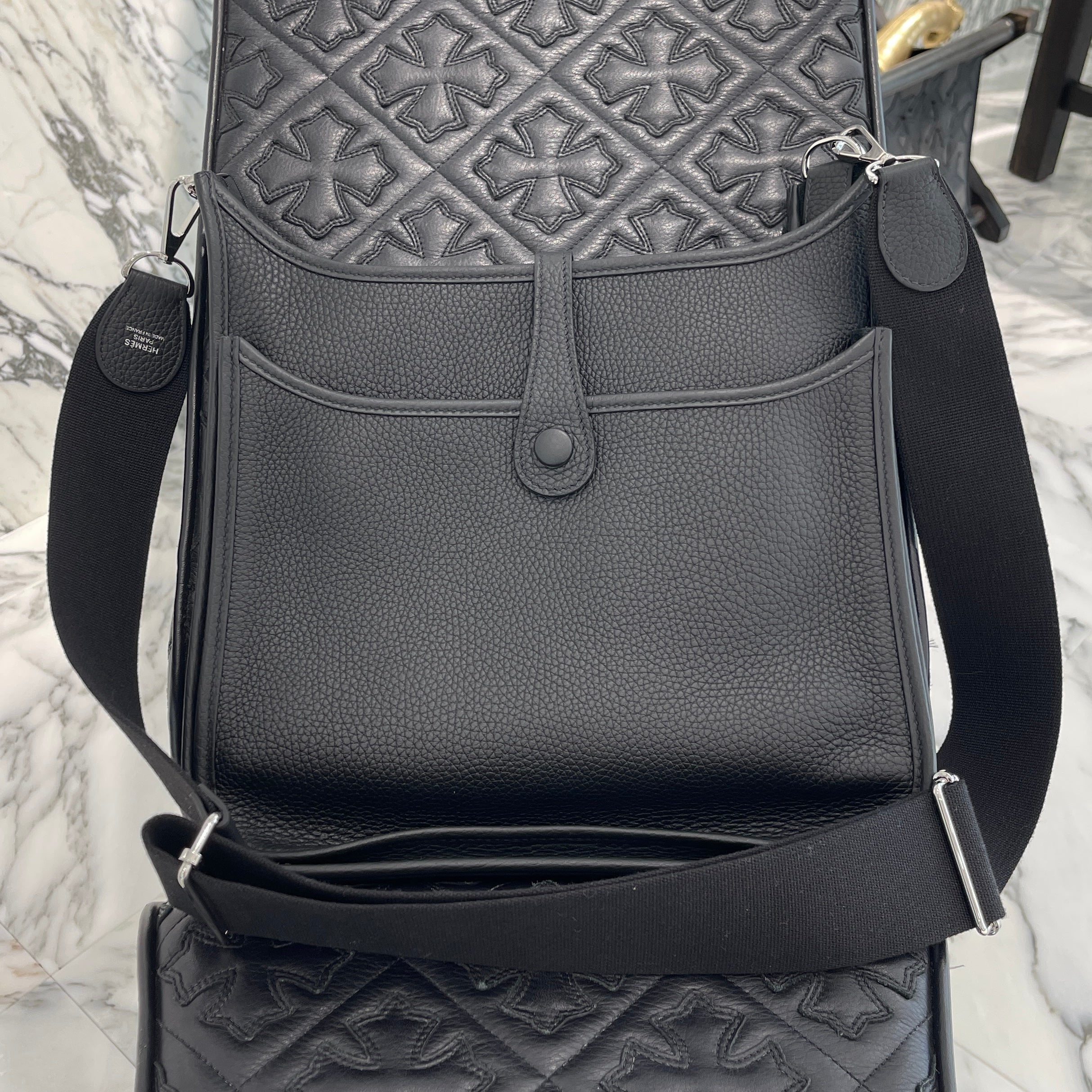 HERMES Evelyne Trois PM 29 "Noir" W刻印 エルメス エブリン トロワ PM 29 "ノワール" レザーショルダーバッグ