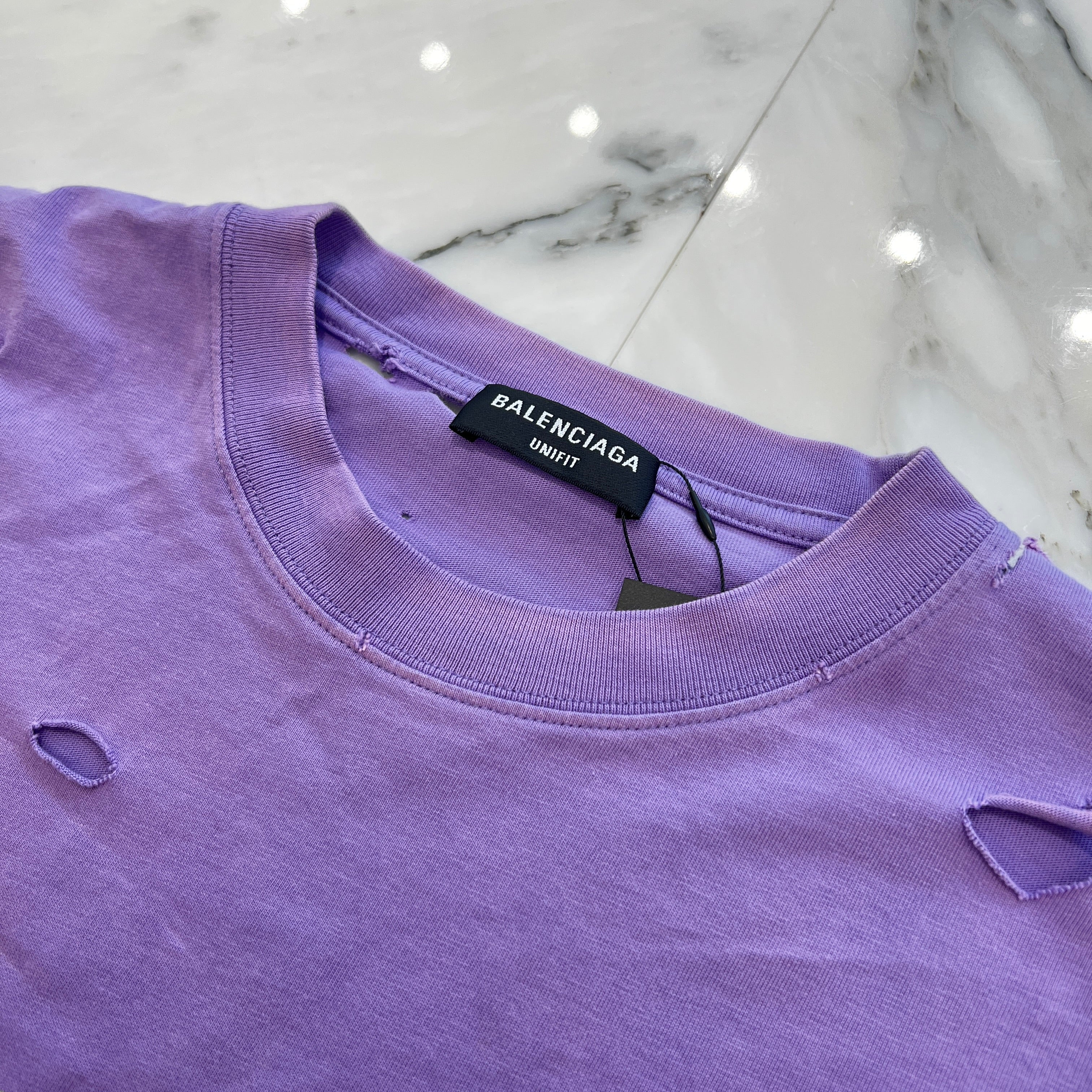 BALENCIAGA 2021SS Destroyed Logo Print Tee 651795 TKVB8 Size S バレンシアガ デストロイ加工 ロゴプリント Tシャツ サイズS