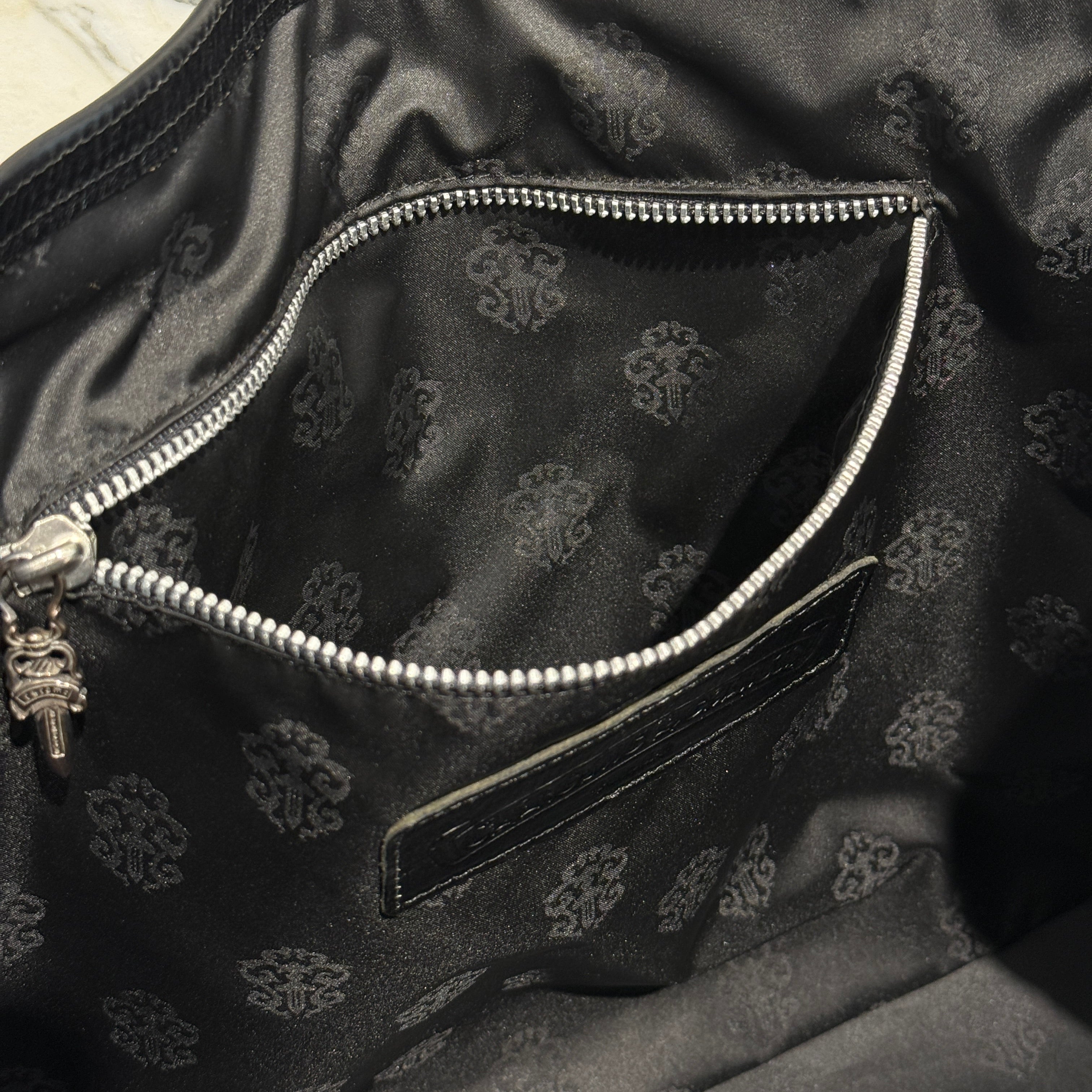 CHROME HEARTS 3 Cemetery Cross Patch Leather Tote Bag クロムハーツ 3セメタリークロス レザーパッチ トートバッグ