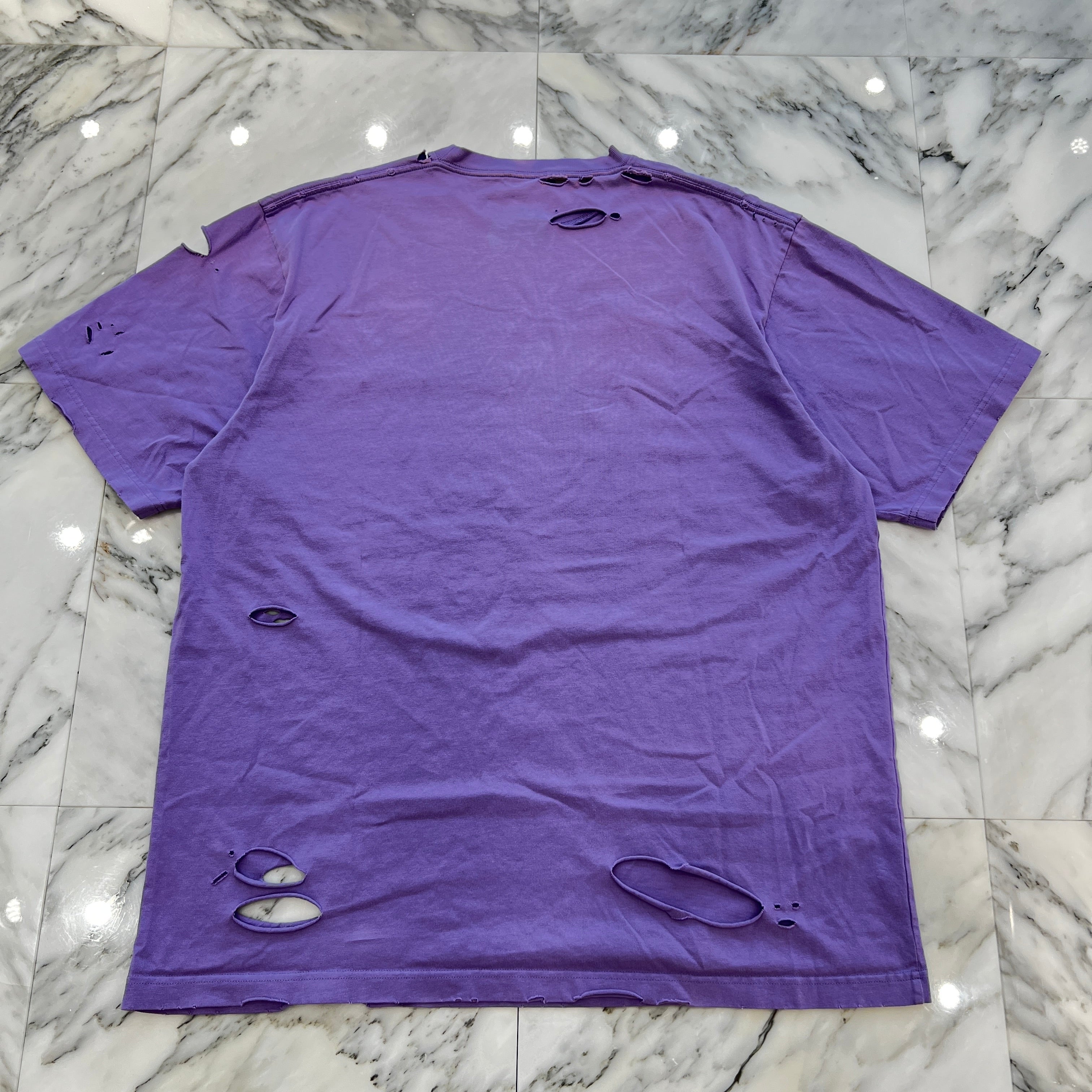 BALENCIAGA 2021SS Destroyed Logo Print Tee 651795 TKVB8 Size S バレンシアガ デストロイ加工 ロゴプリント Tシャツ サイズS