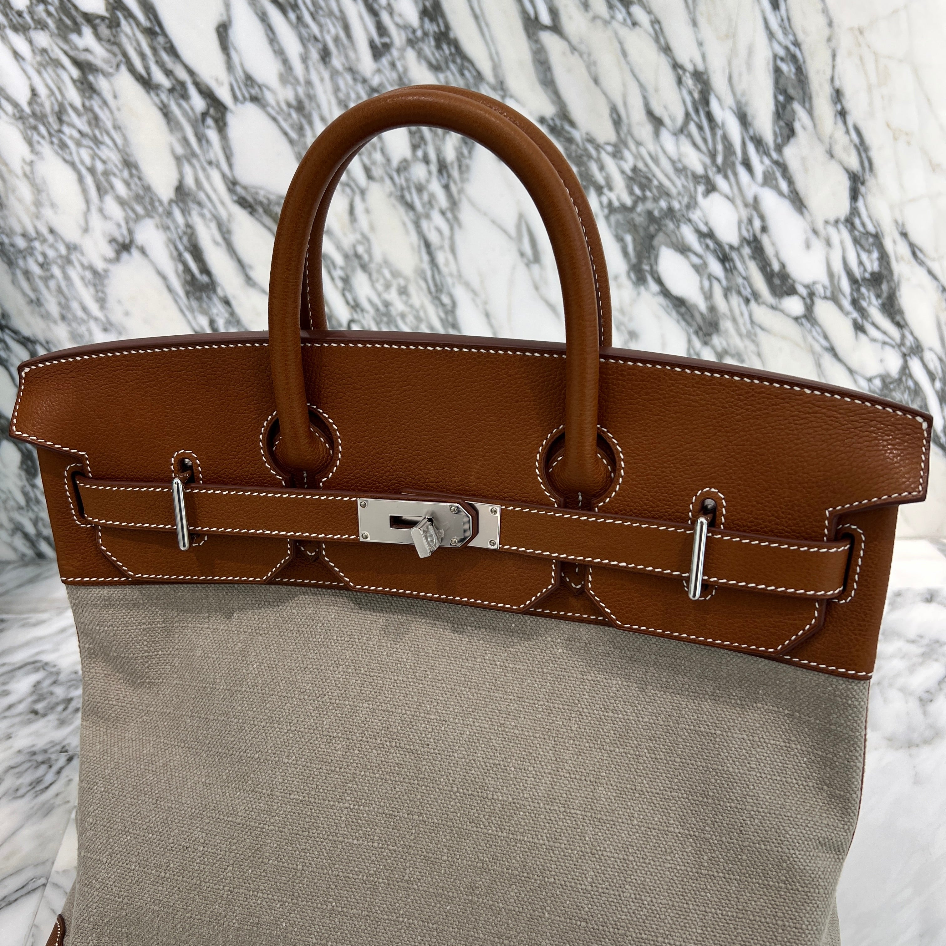 HERMES Haut a Courroies 40 Leather Hand Bag W刻印 エルメス オータクロア 40 レザーハンドバッグ W刻印