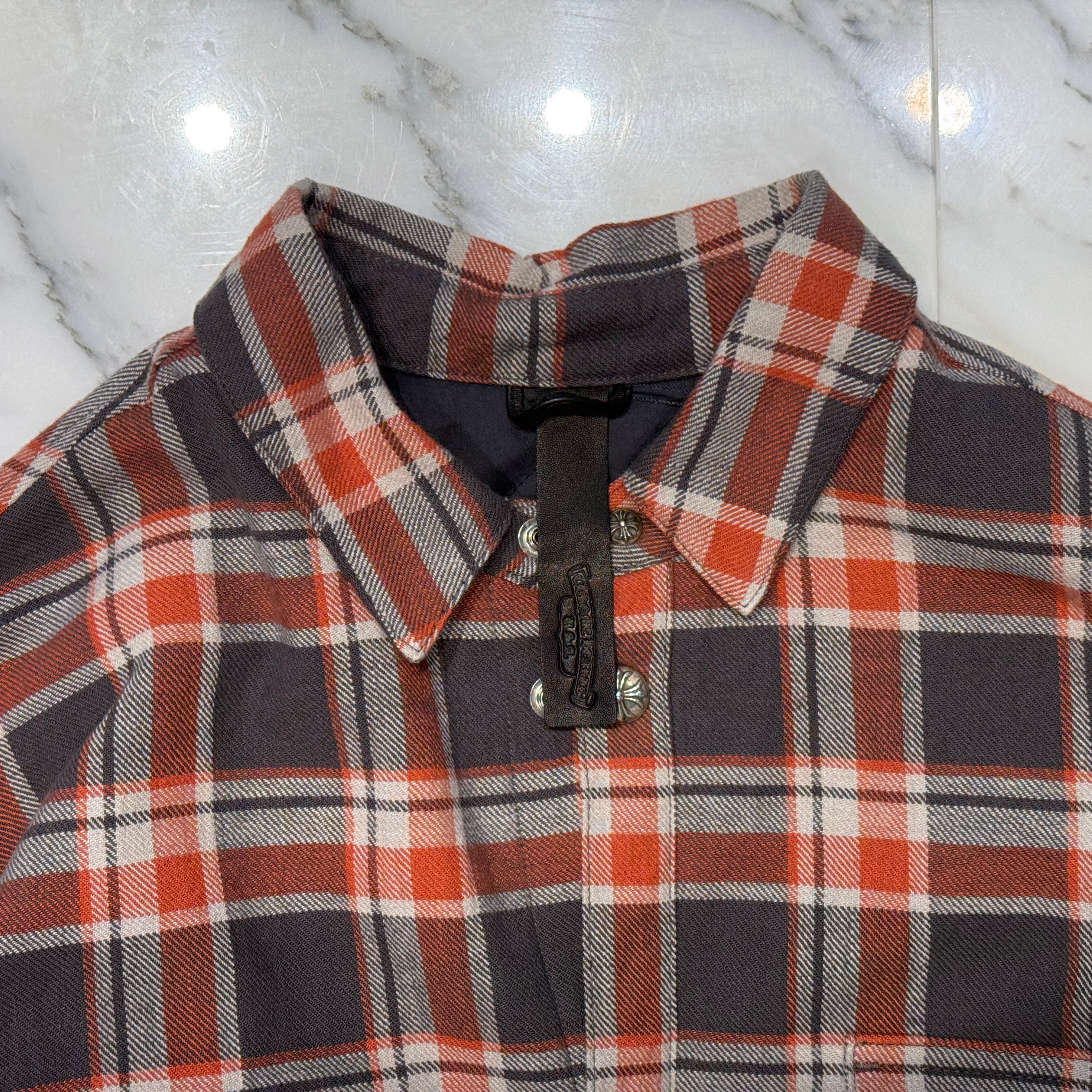 CHROME HEARTS YNOT Workn Padded FLANNEL CHECK SHIRT JACKET Size L クロムハーツ ワイノット ワーキンパデッド フランネルチェック シャツジャケット サイズL