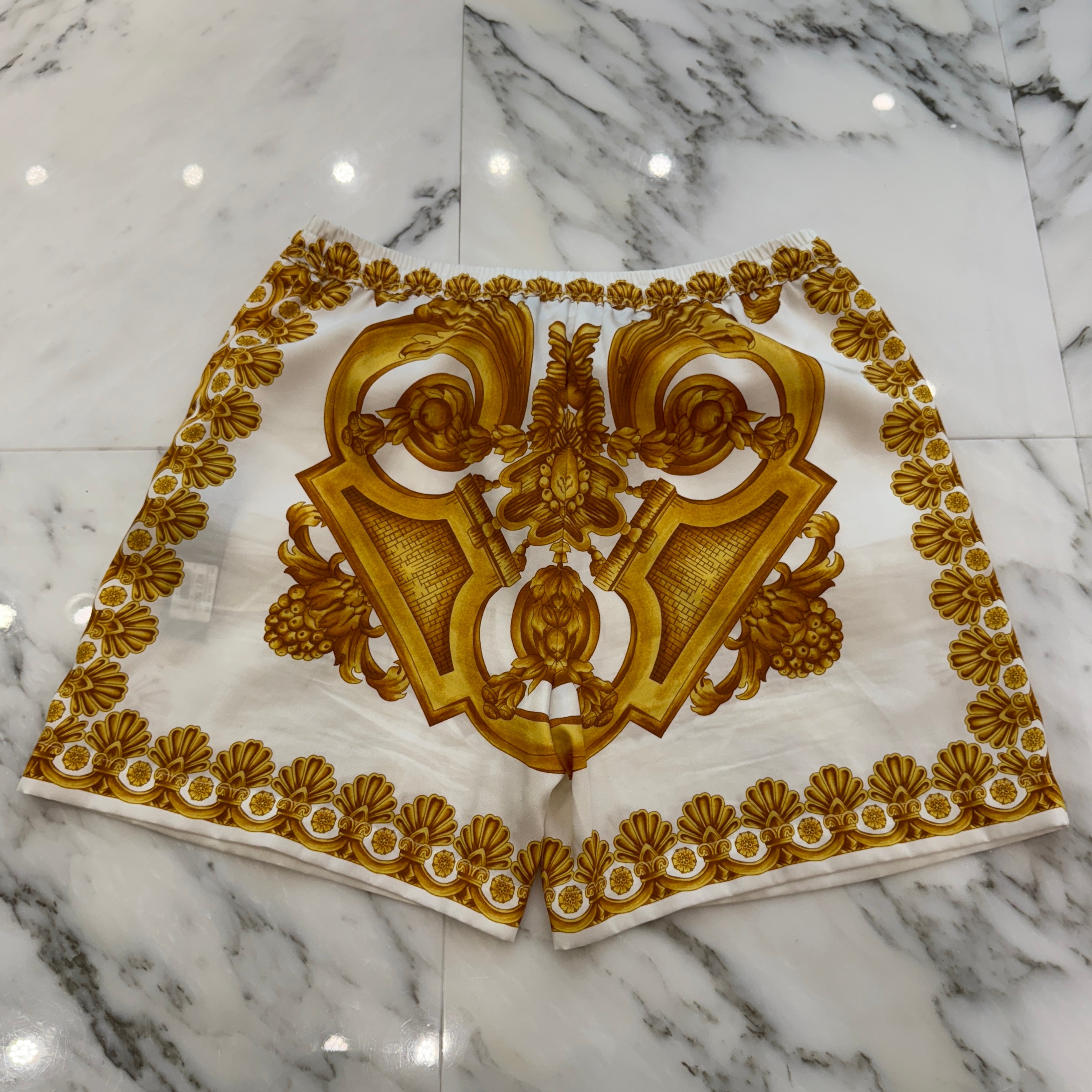 VERSACE 2023SS Heritage Print Drawstring Shorts 1014394 1A04373 Size 40 ヴェルサーチェ ヘリタージュ プリント ドローストリング ショーツ サイズ40