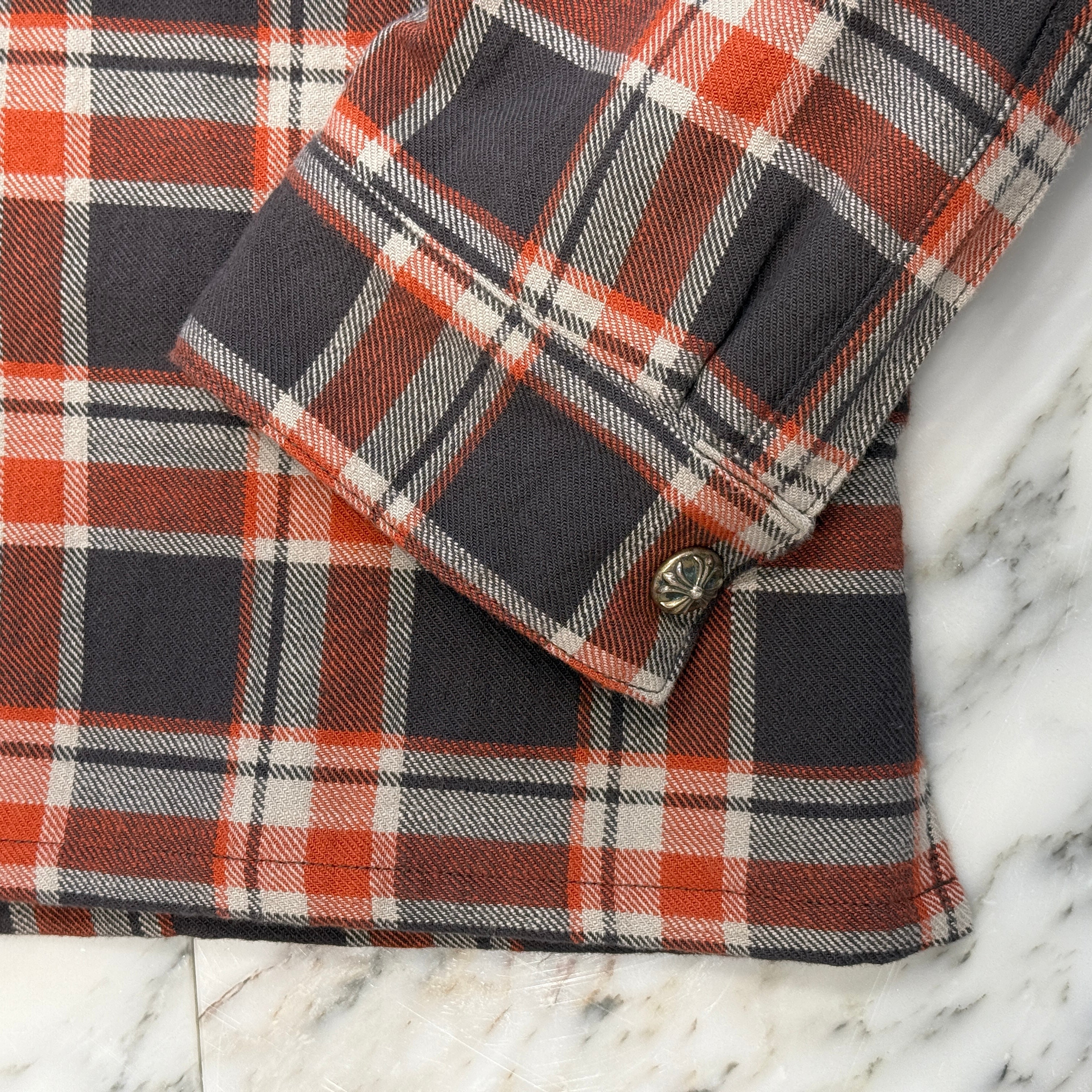 CHROME HEARTS YNOT Workn Padded FLANNEL CHECK SHIRT JACKET Size L クロムハーツ ワイノット ワーキンパデッド フランネルチェック シャツジャケット サイズL