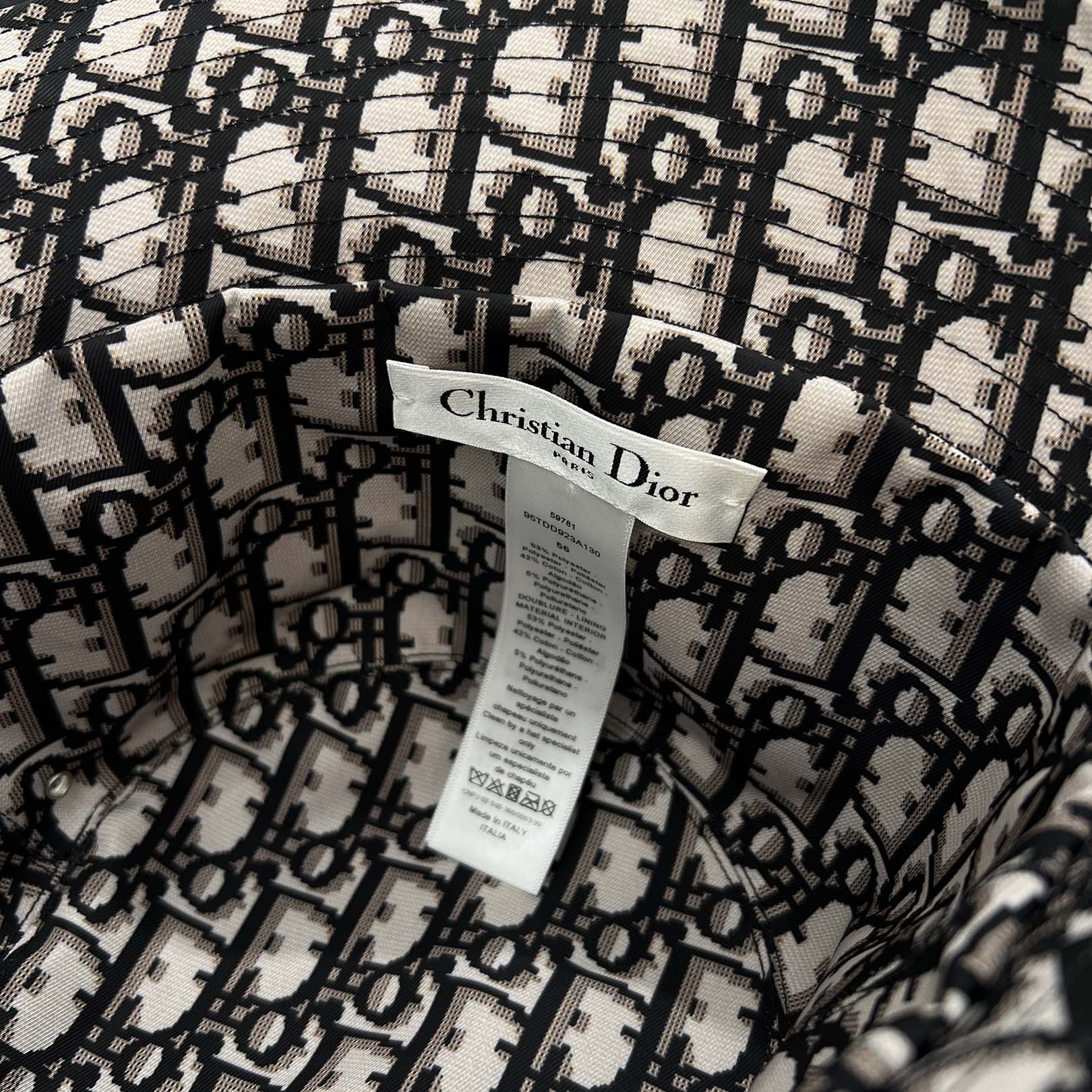 DIOR Reversible Oblique Bucket Hat 95TDD923A130 Size 56 ディオール リバーシブル オブリーク バケットハット サイズ56