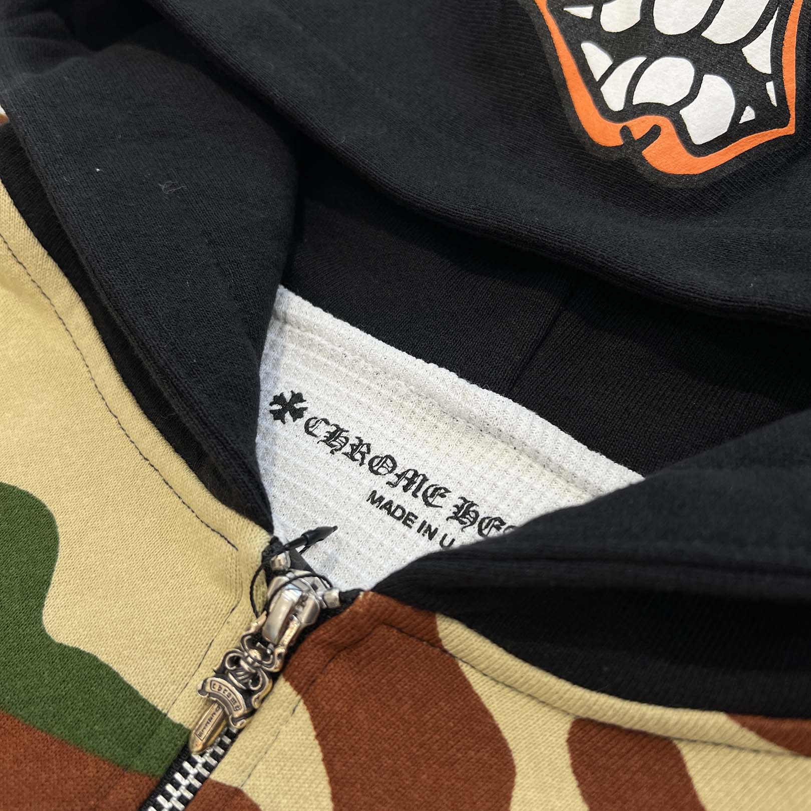 CHROME HEARTS × MATTY BOY 2022SS PPO CAUTION Zip Up Hoodie Size XL クロムハーツ × マッティボーイ コーション ジップアップフーディ サイズXL