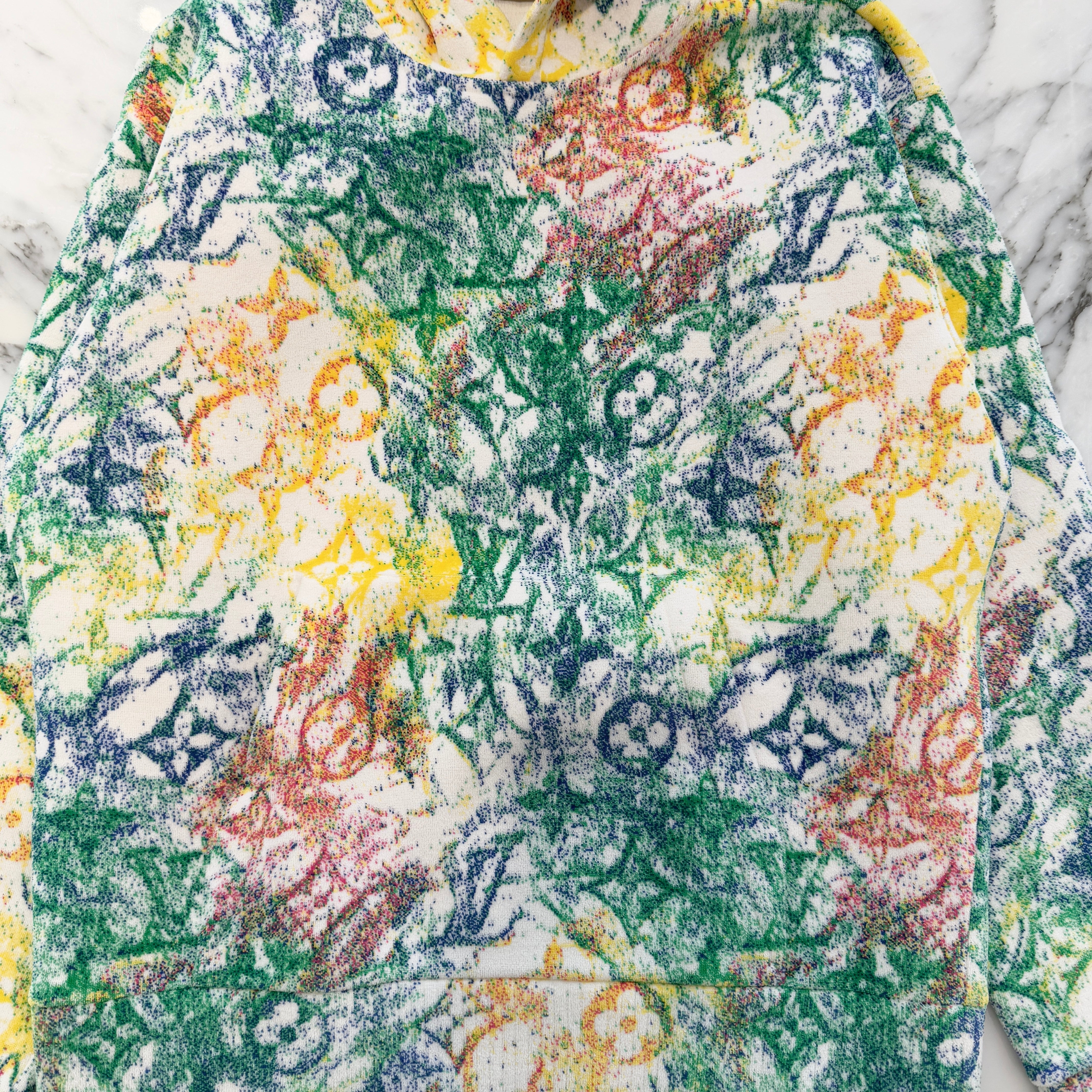 LOUIS VUITTON 2021SS Velvet Pastel Monogram Jacquard Hoodie 1A8GV1 Size S ルイヴィトン ベルベットパステル モノグラム ジャカードフーディ サイズS