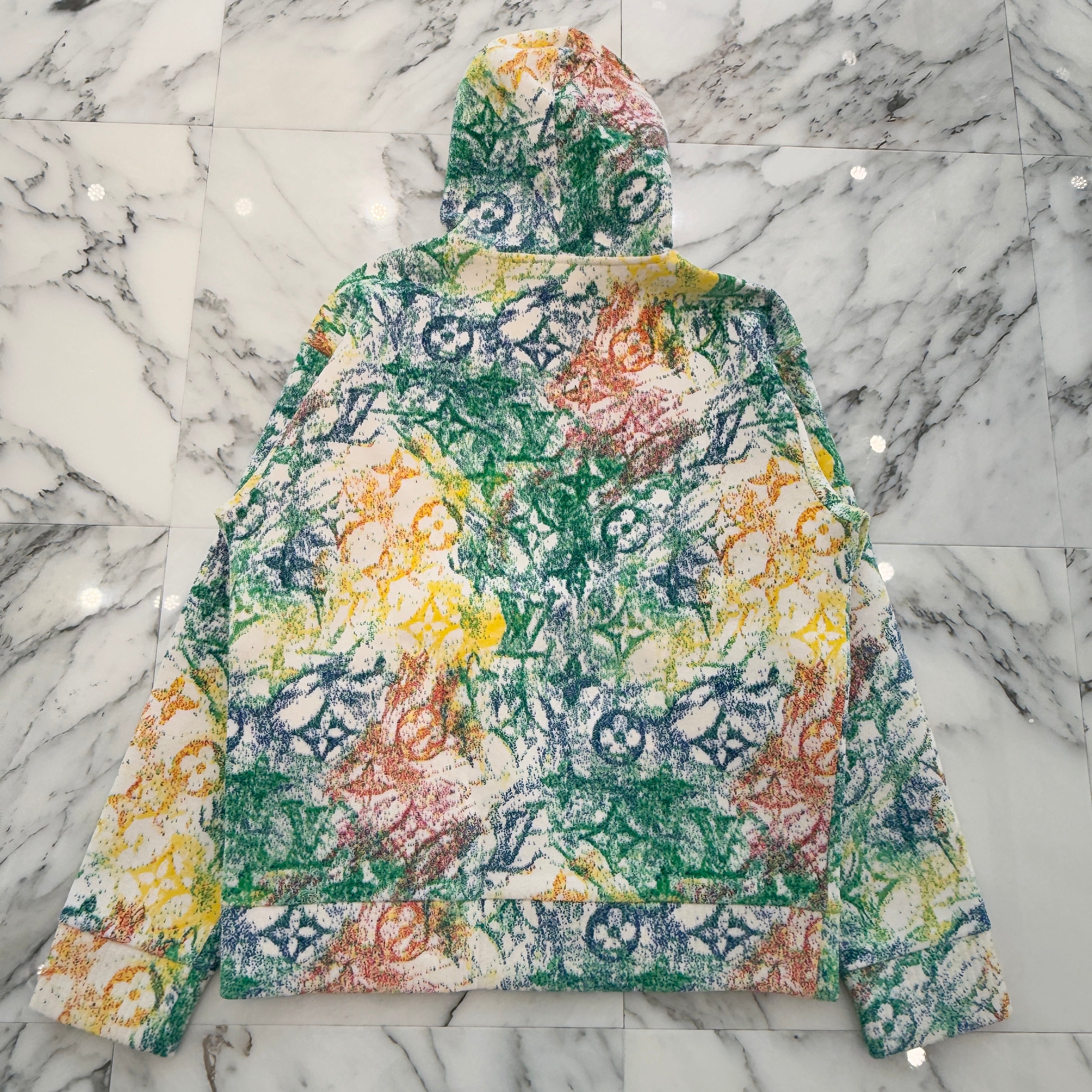 LOUIS VUITTON 2021SS Velvet Pastel Monogram Jacquard Hoodie 1A8GV1 Size S ルイヴィトン ベルベットパステル モノグラム ジャカードフーディ サイズS